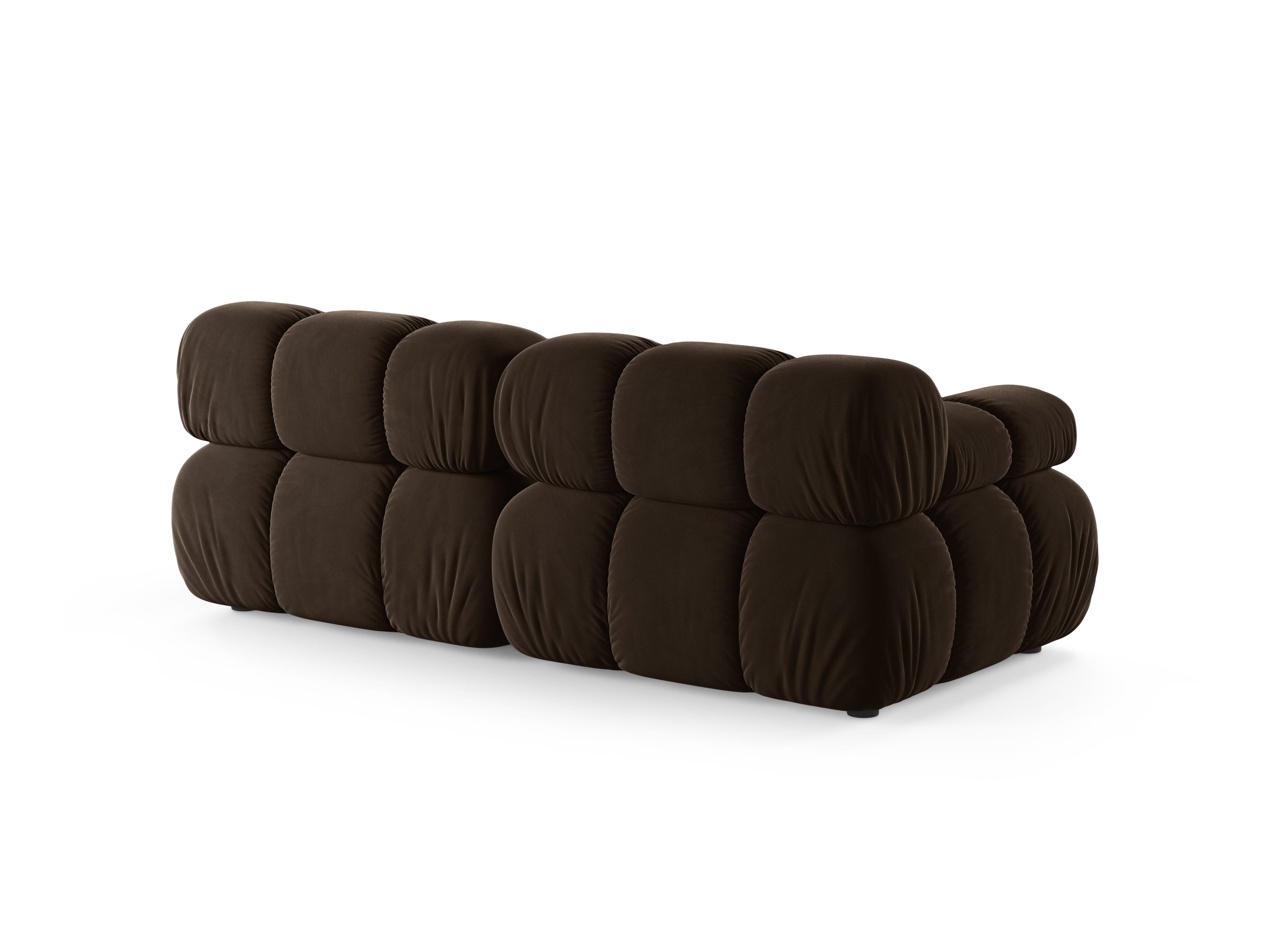 Sofa modulární sametová pro 2 osoby BELLIS v čokoládové barvě