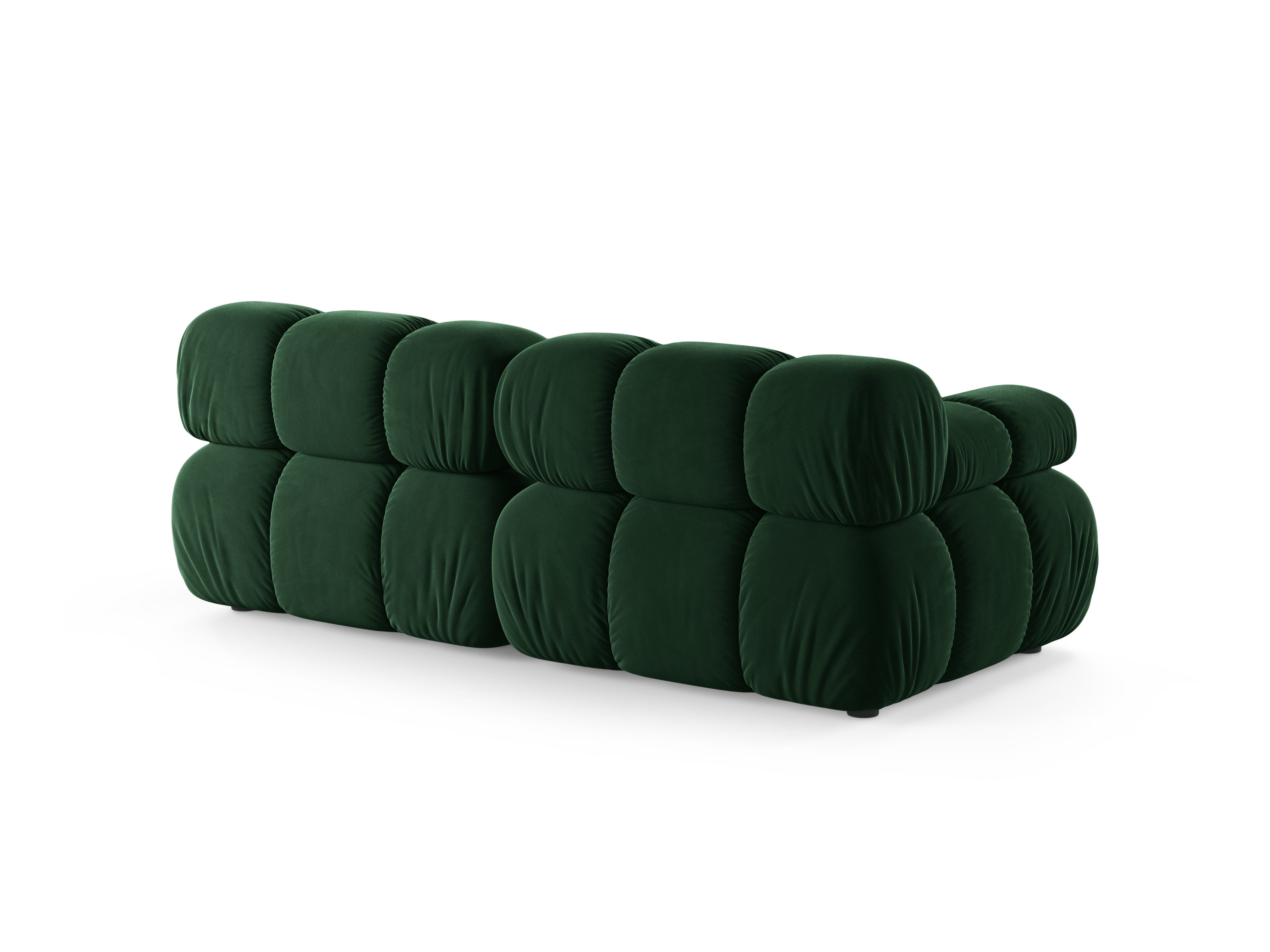 Sofa modulární sametová pro 2 osoby BELLIS v lahvově zelené barvě