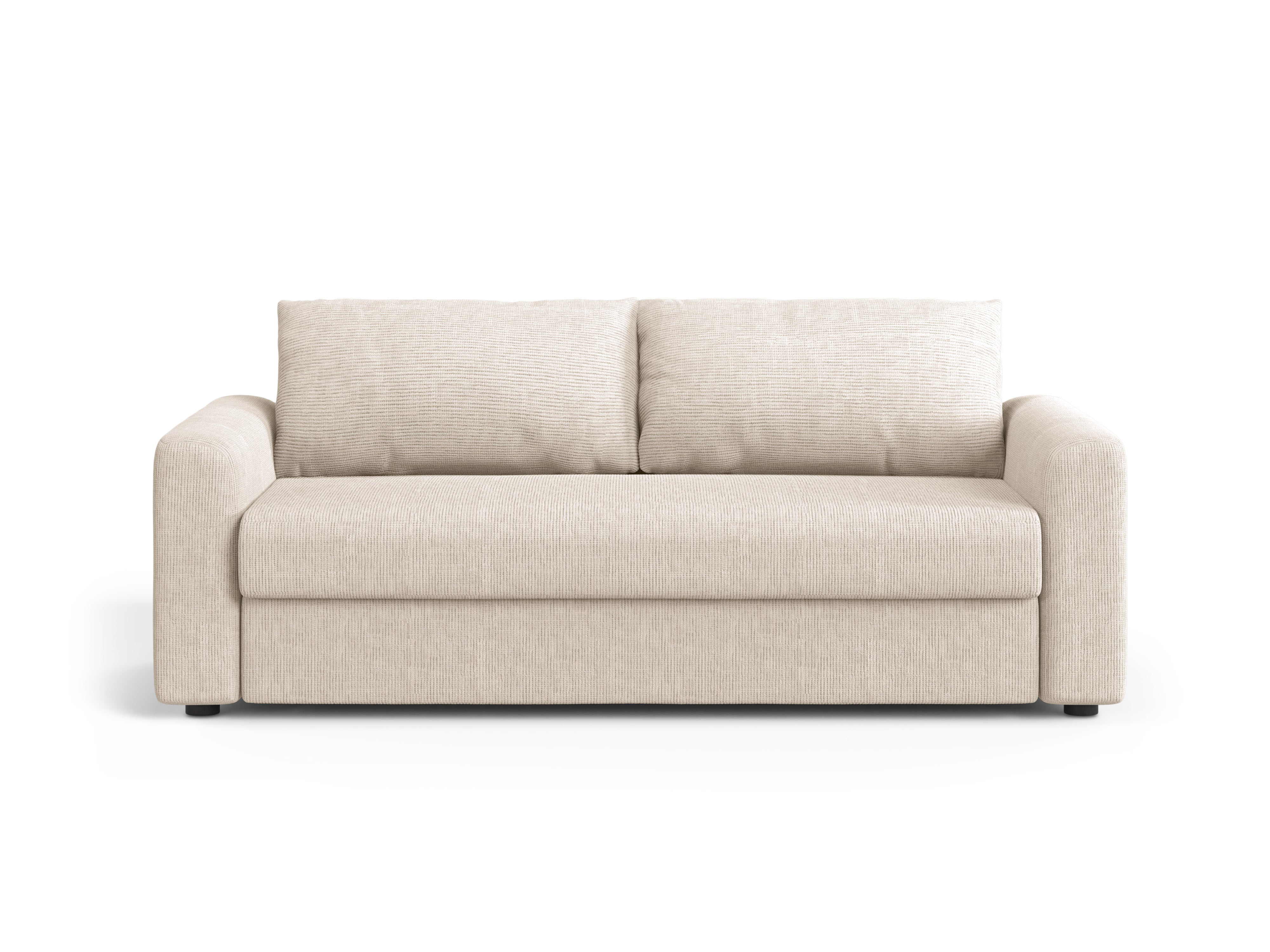 3-Seater Sofa with Sleeping Function DAVID Light Beige Mélange