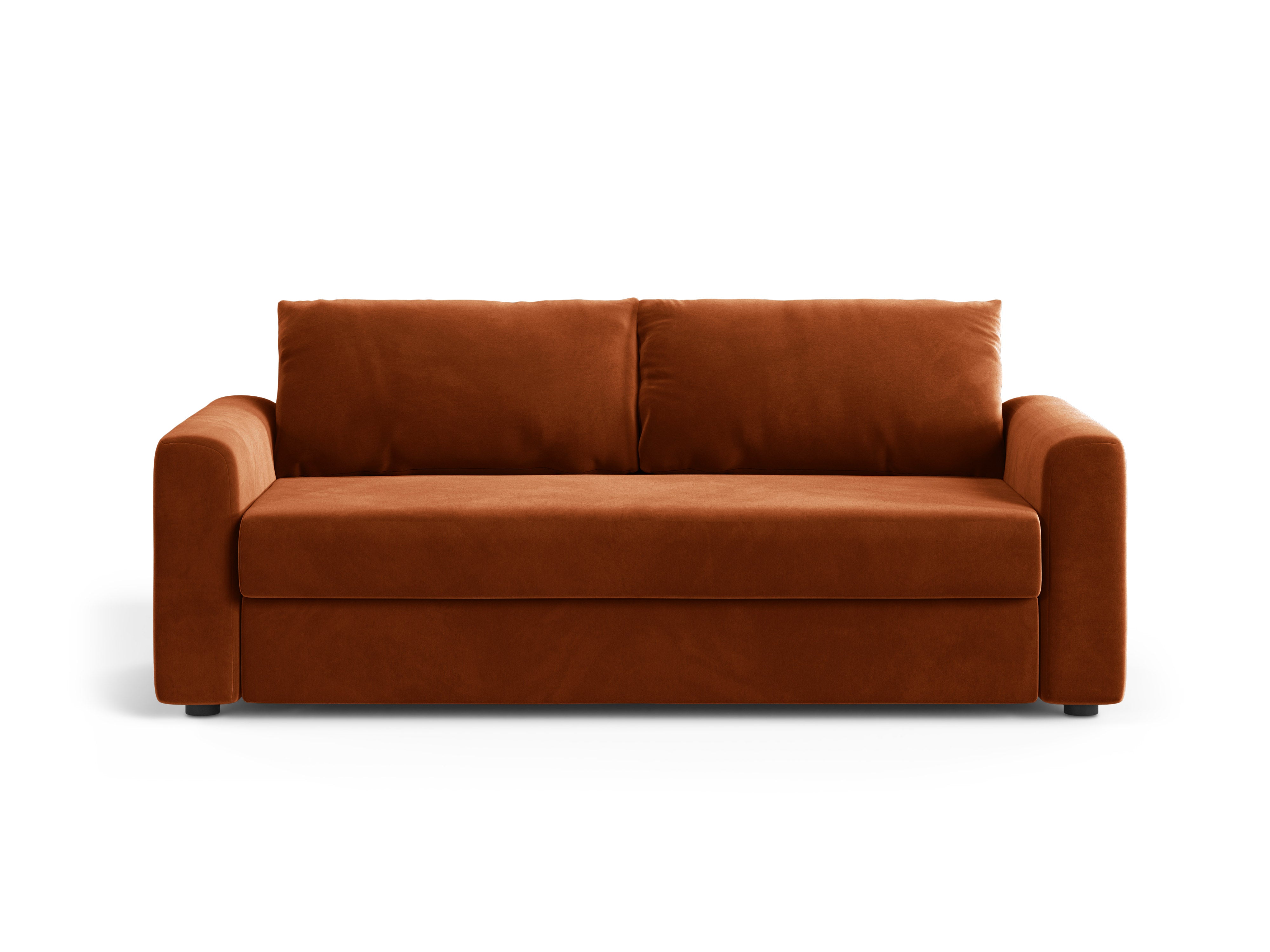 Sofa sametová 3-osobová s funkcí spaní DAVID terakota
