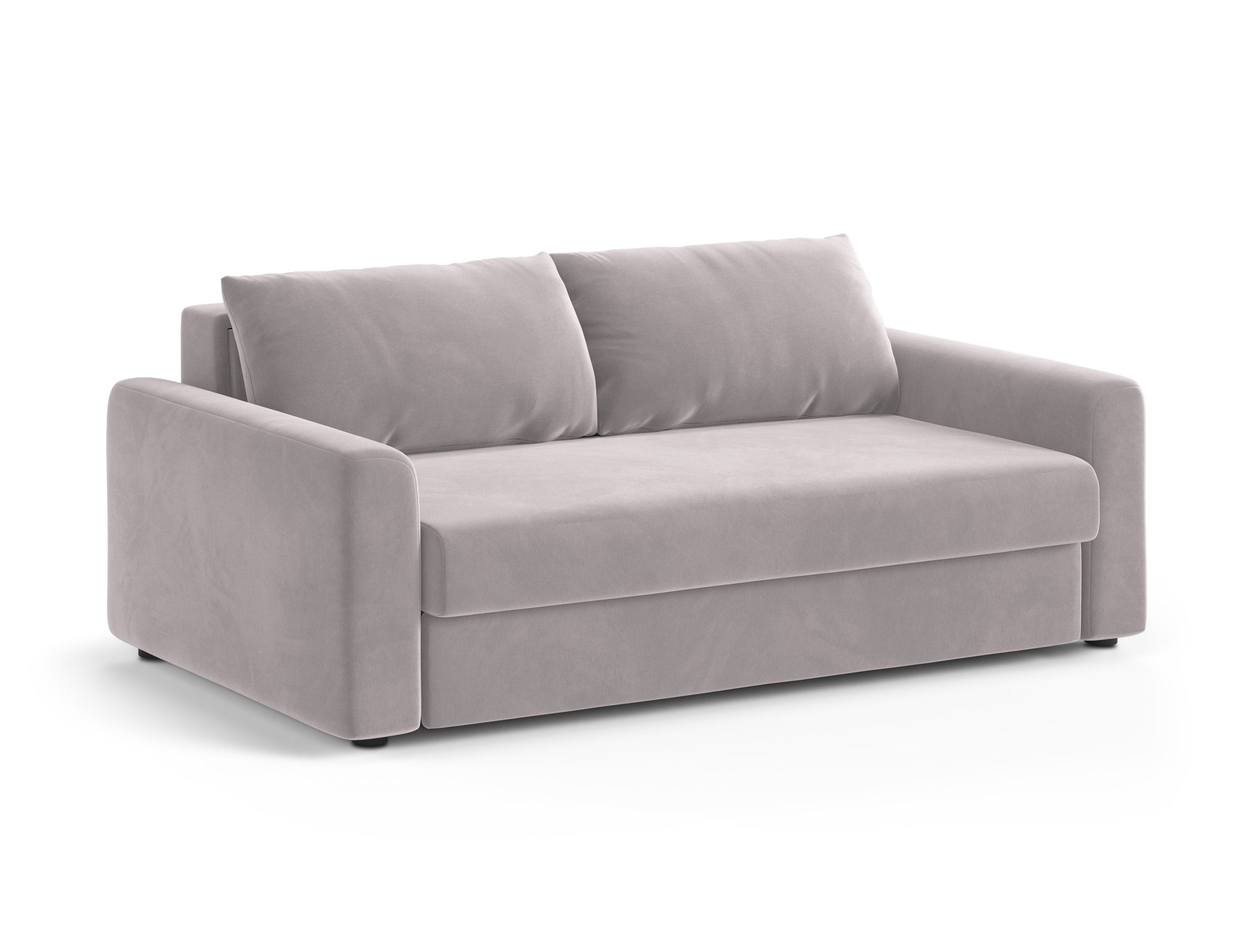 Sofa sametová 3-osobová s funkcí spaní DAVID světle šedá