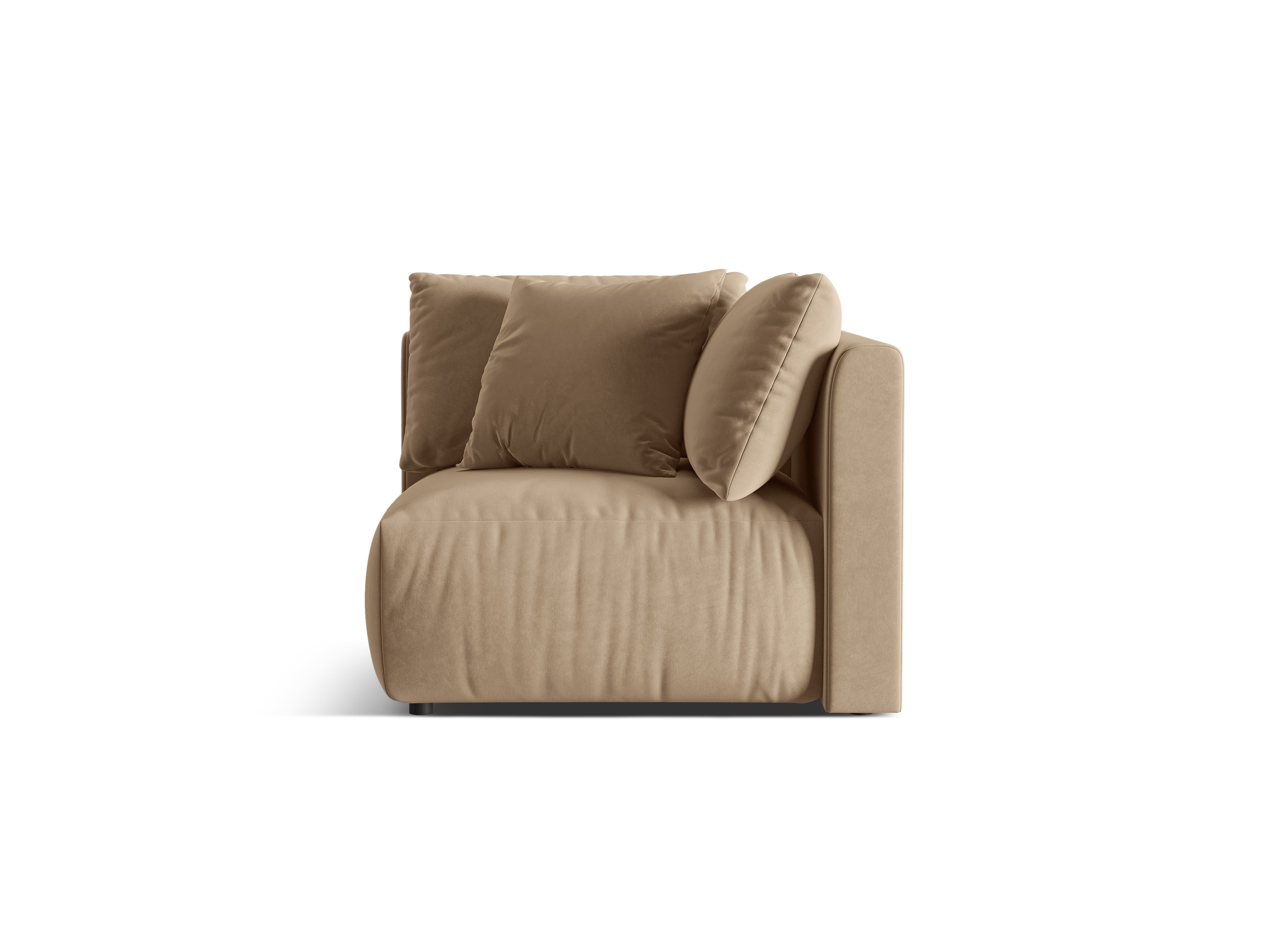 Sofá modulární sametové CHRIS - rohový prvek pískový