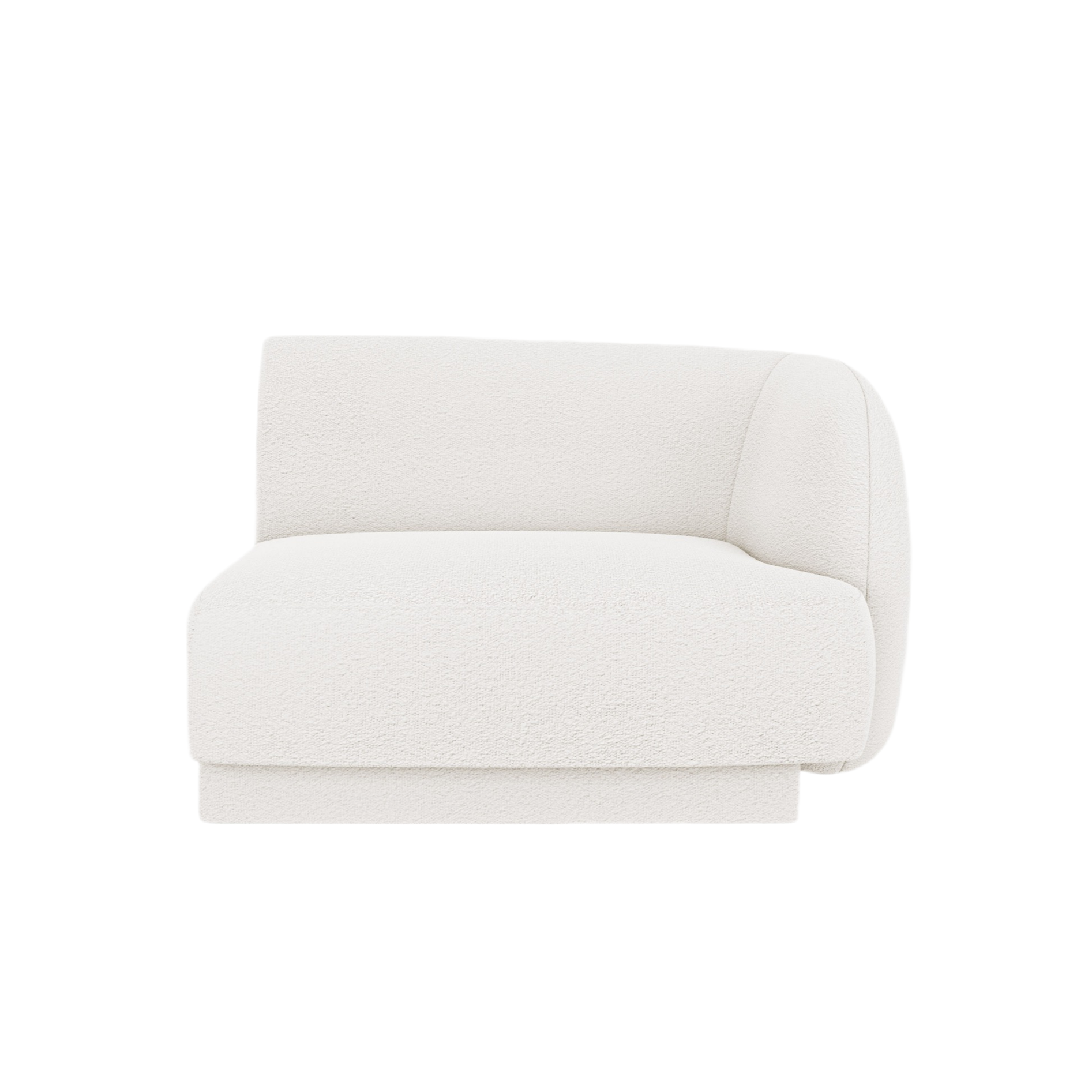 Sofa modulární MILEY - pravostranný modul bílý boucle