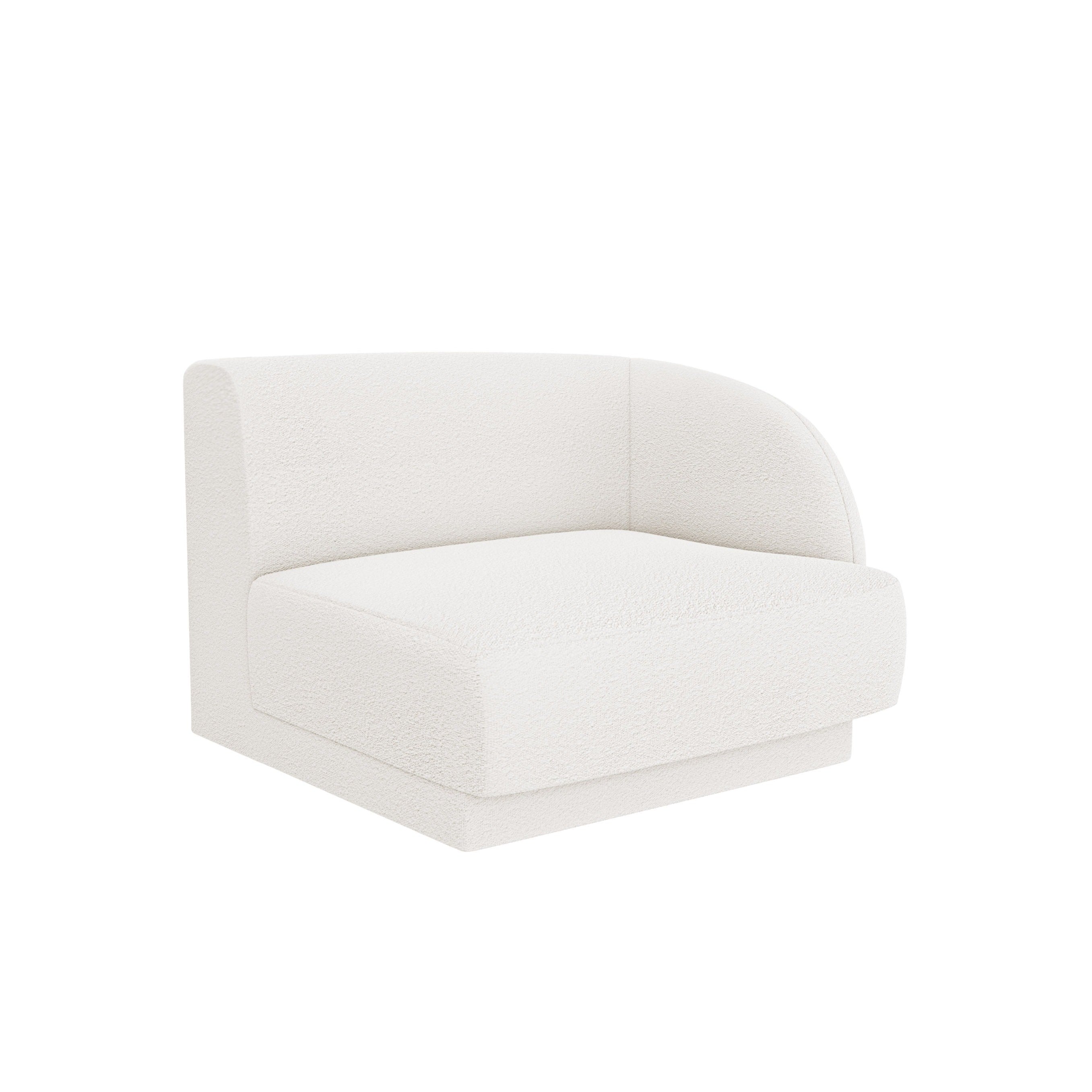Sofa modulární MILEY - pravostranný modul bílý boucle