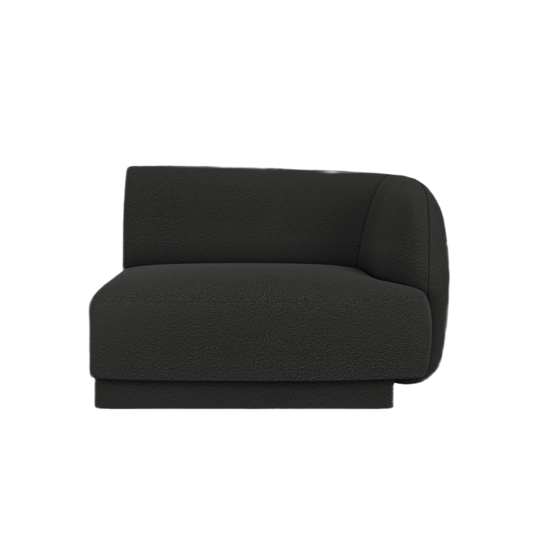MILEY Modular Sofa - Right Side Module Black Boucle