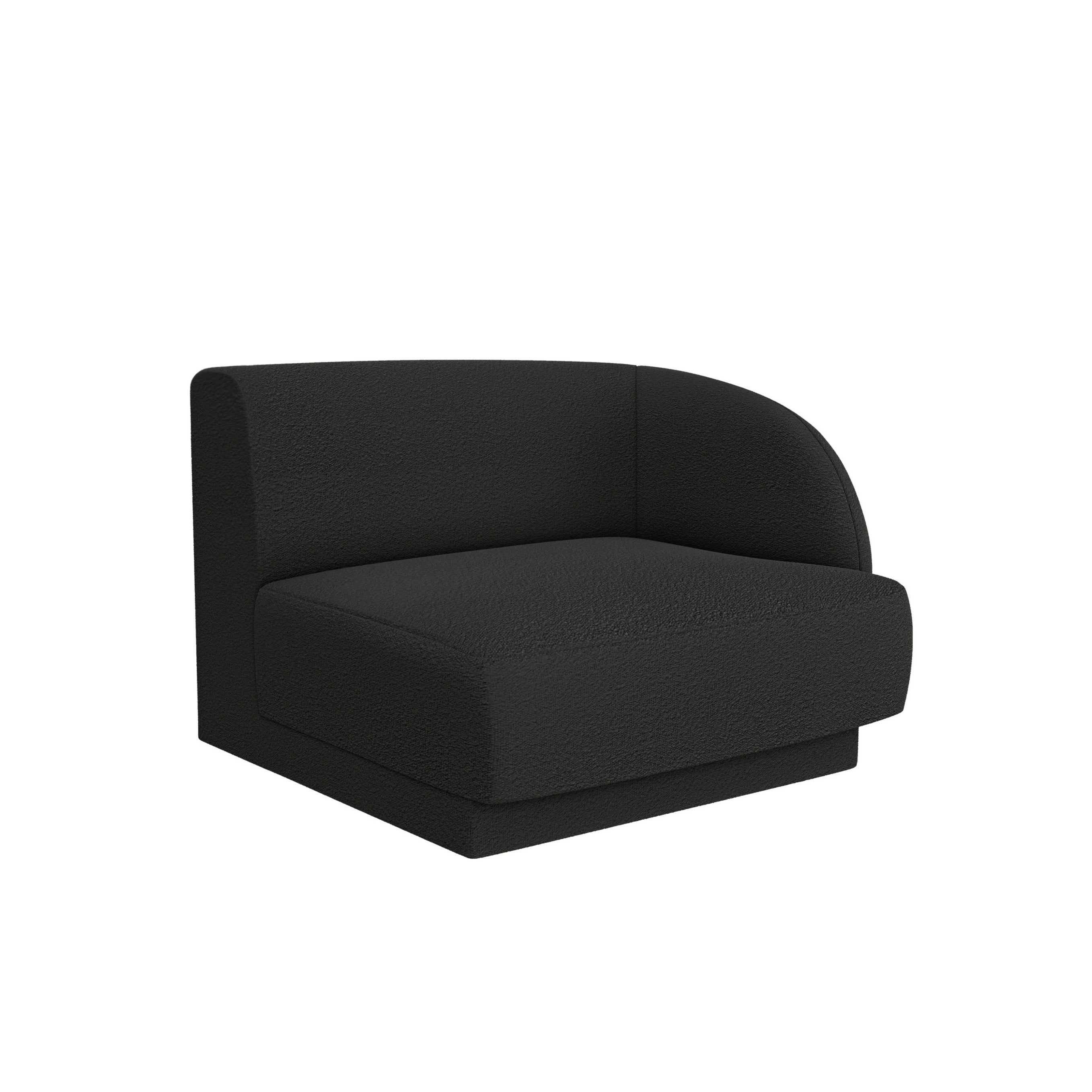 MILEY Modular Sofa - Right Side Module Black Boucle