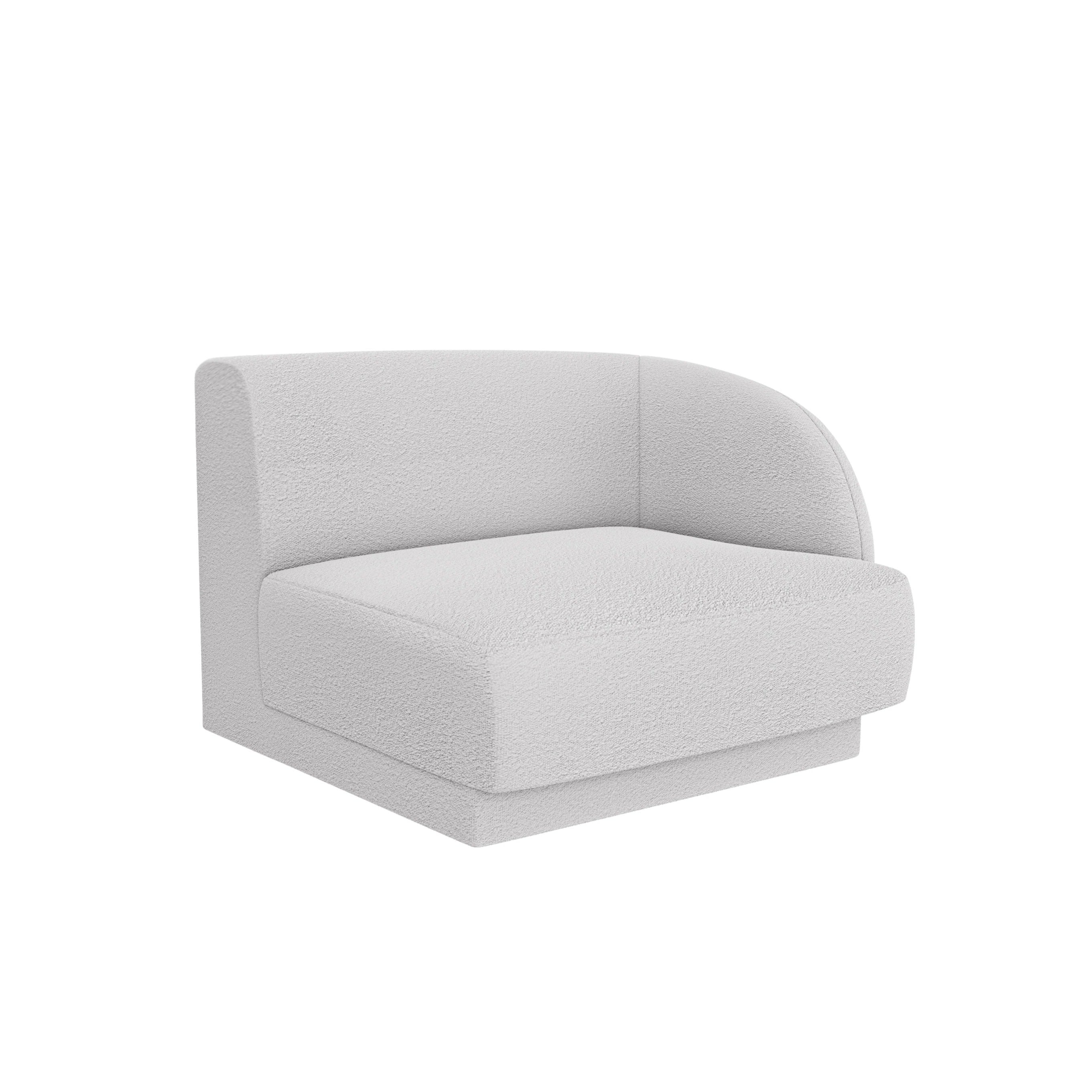 Modulová pohovka MILEY - pravý modul světle šedý boucle