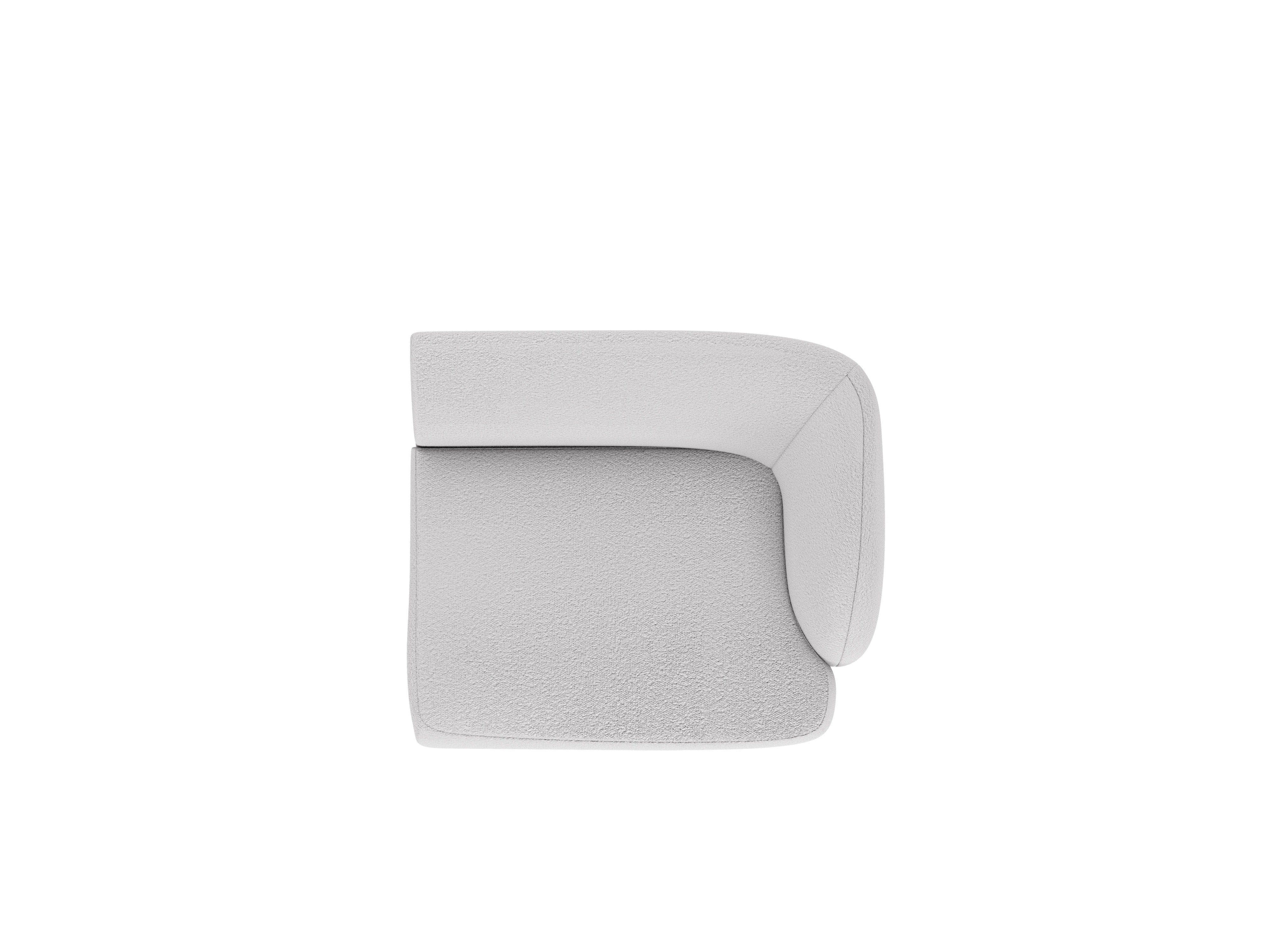 Modulová pohovka MILEY - pravý modul světle šedý boucle