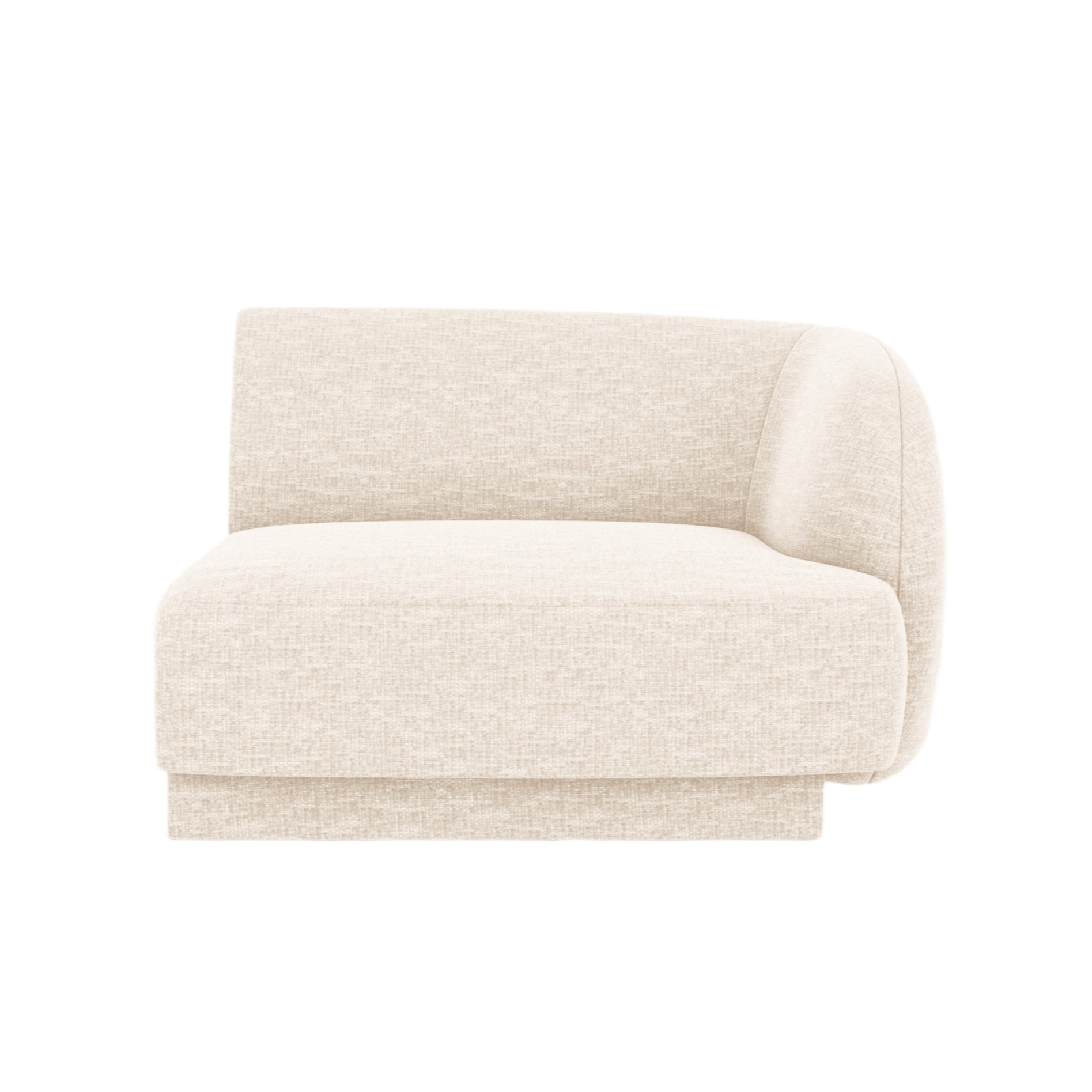 MILEY Modular Sofa - Right Side Module Light Beige Silky Chenille
