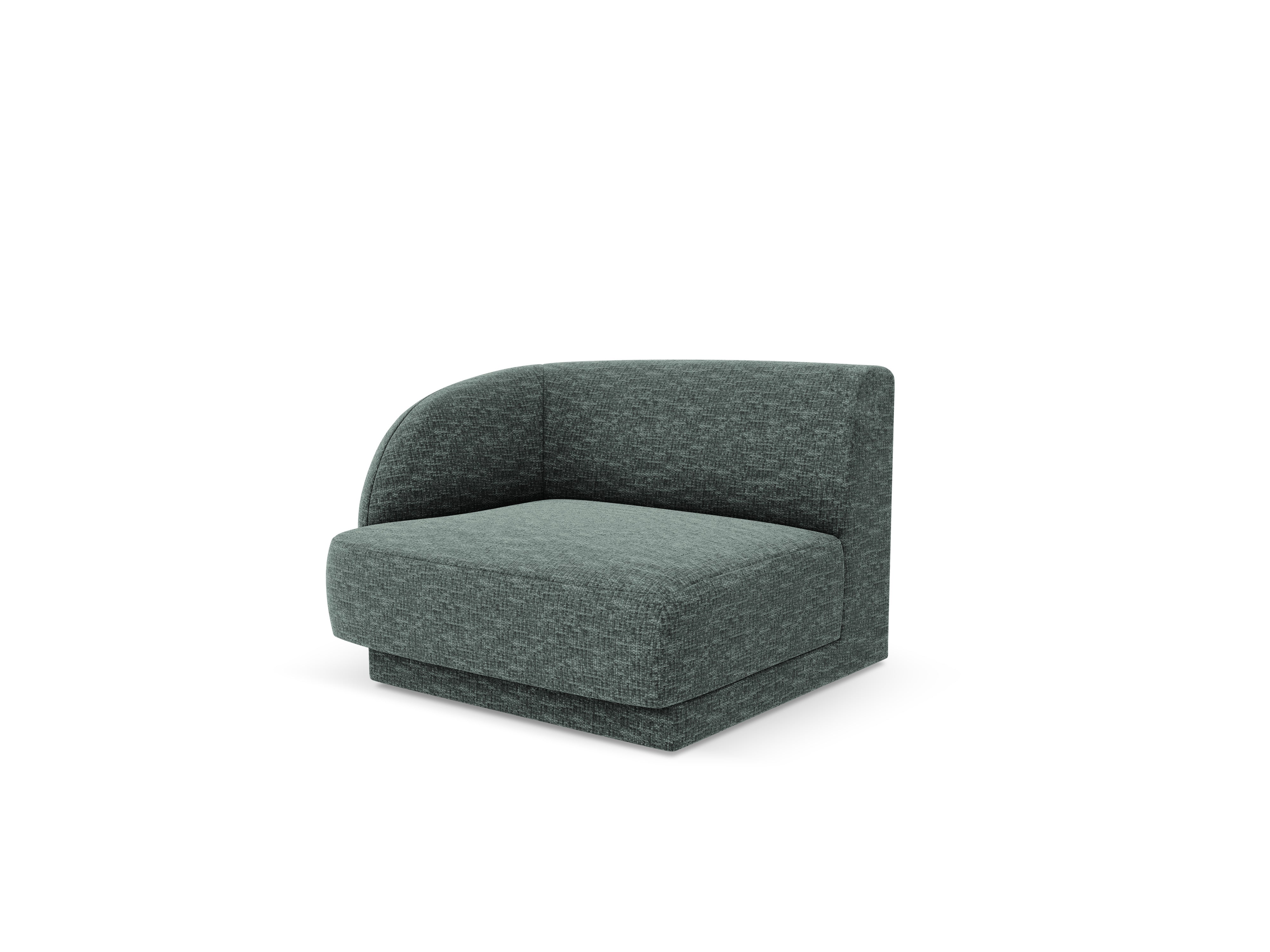 MILEY Modular Sofa - Left-Side Module in Petrol Blue Silky Chenille