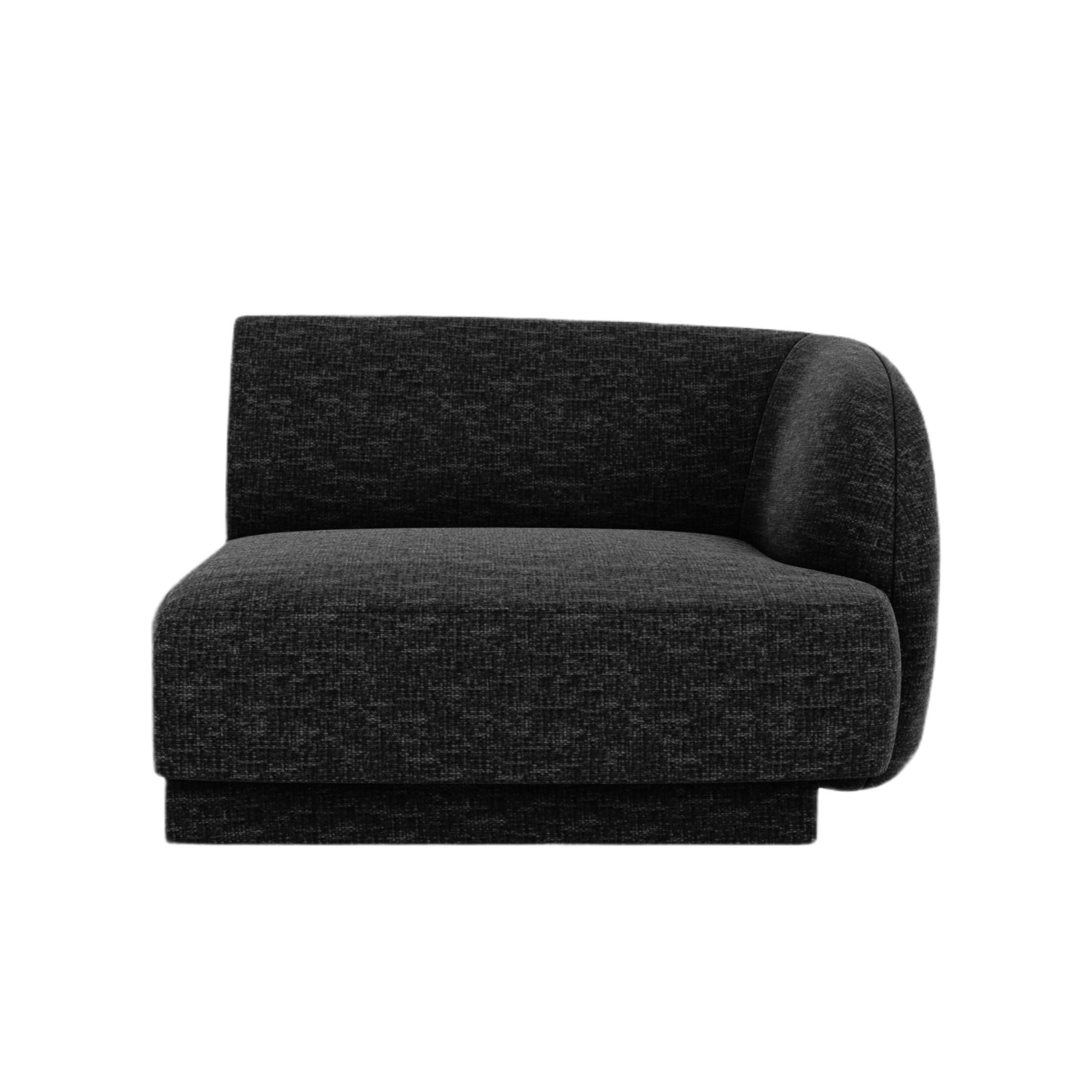 MILEY Modular Sofa - Right Side Module Black Silky Chenille
