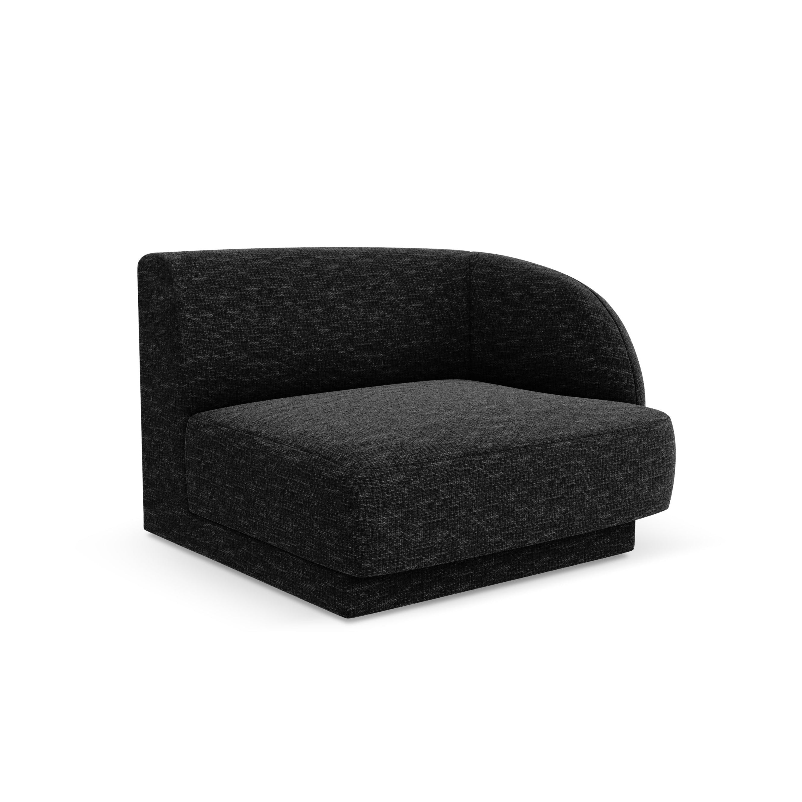 MILEY Modular Sofa - Right Side Module Black Silky Chenille
