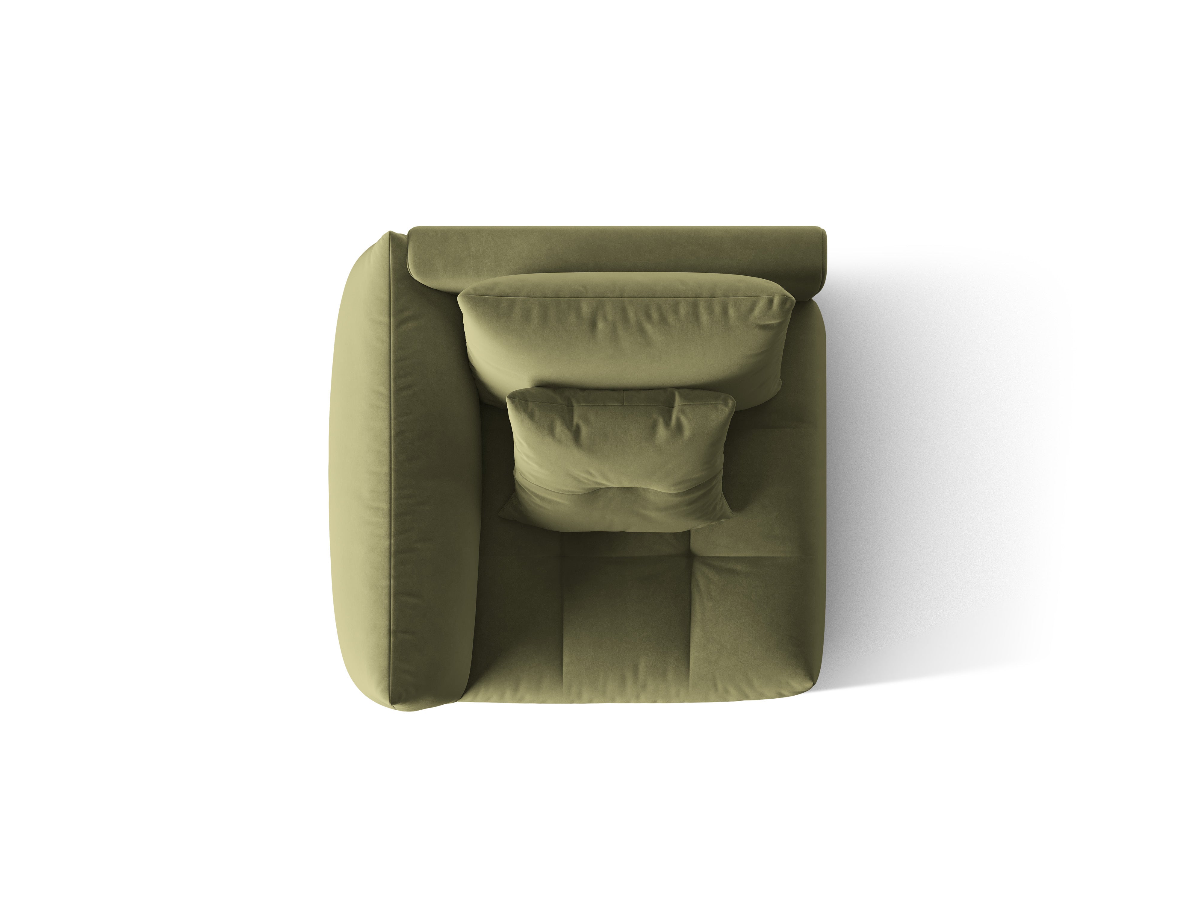 Sofa modulární sametová BLOOM - levý prvek zelený