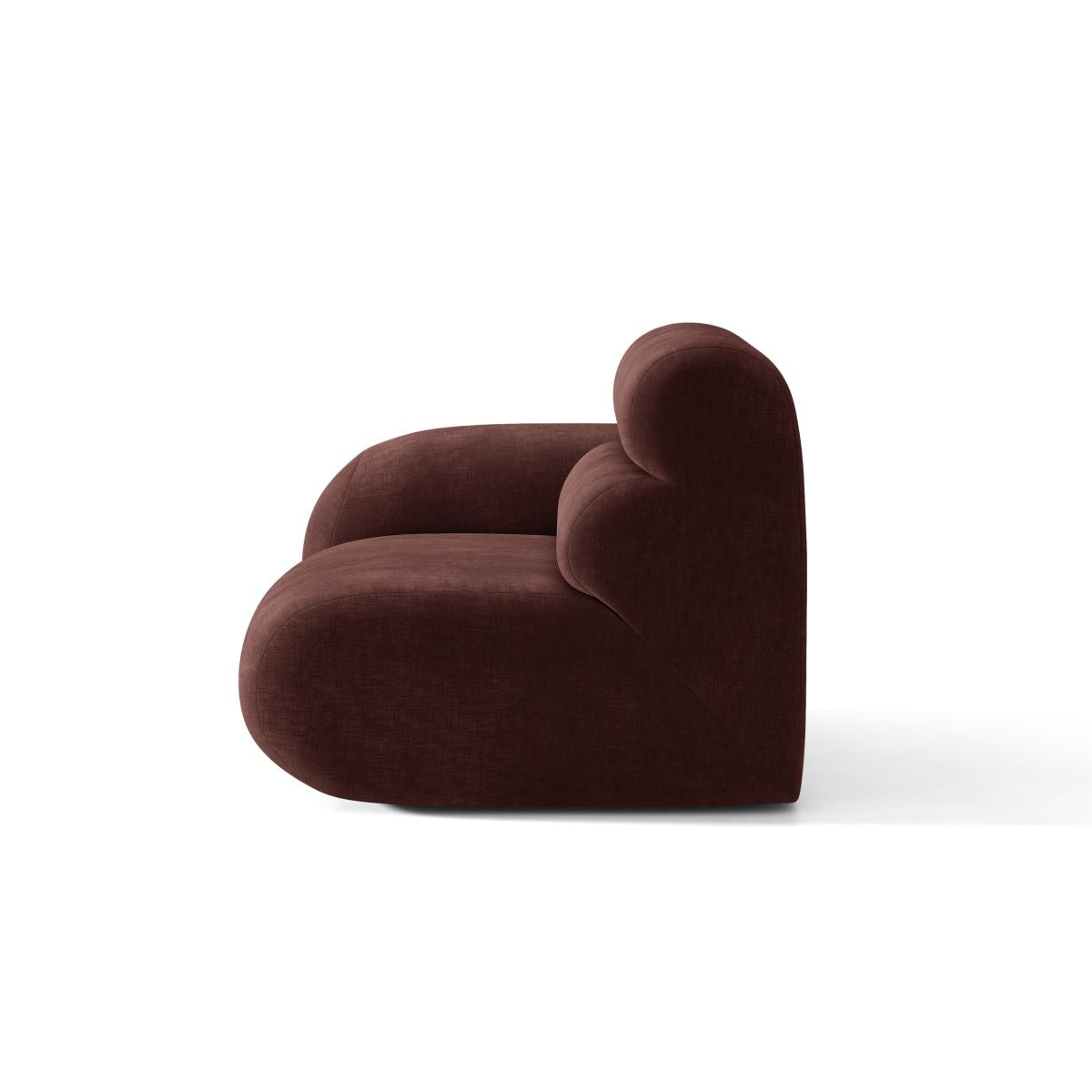 Sofa modulární NEO - levý modul z třešňového šenilu