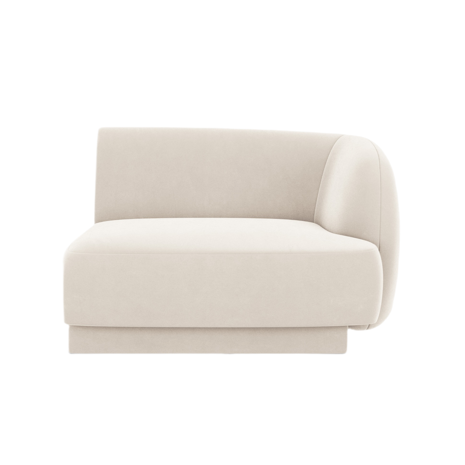 Velvet modular sofa MILEY - right-side module light beige