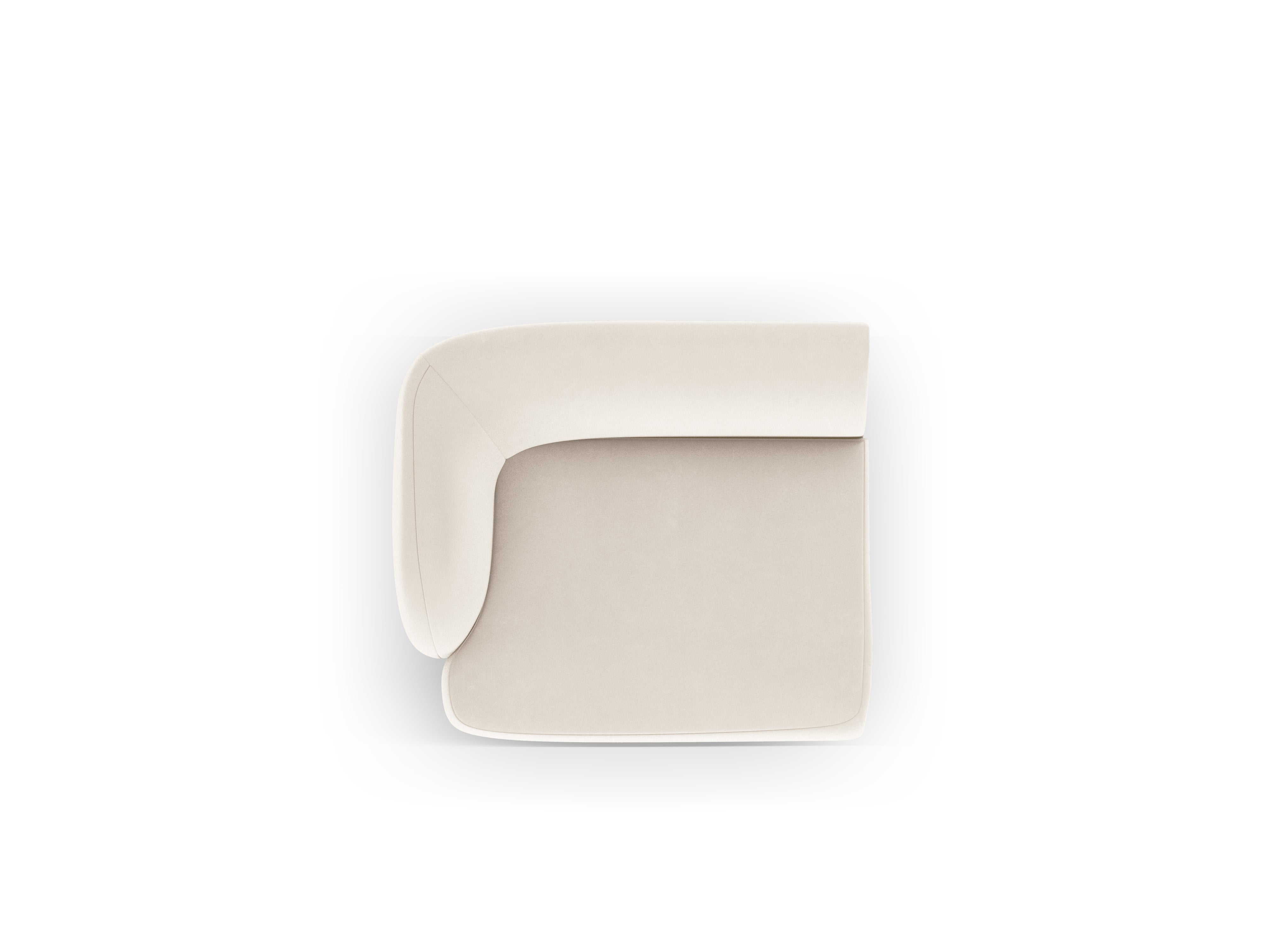 Velvet modular sofa MILEY - left-side module in light beige