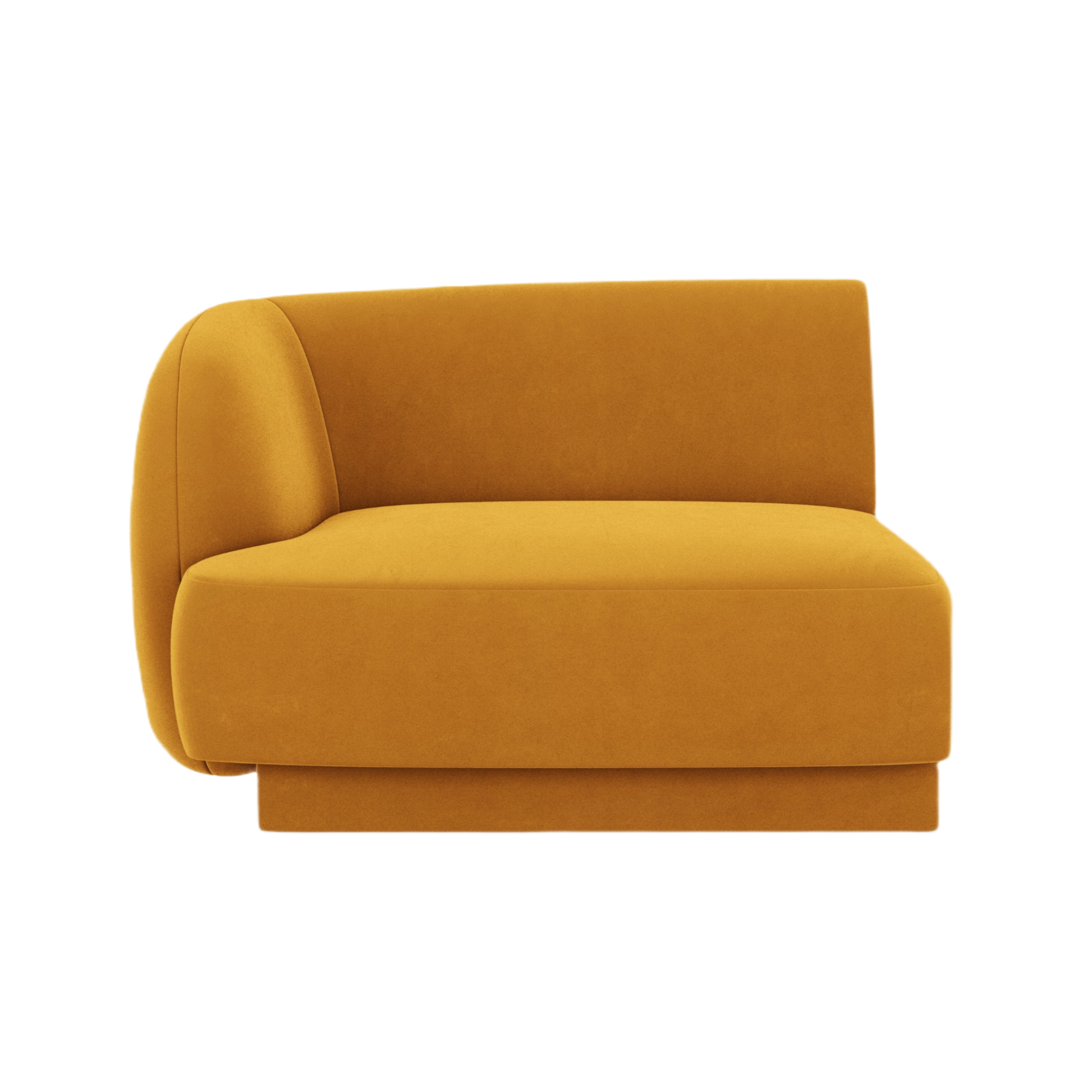 Velvet modular sofa MILEY - left-side module yellow