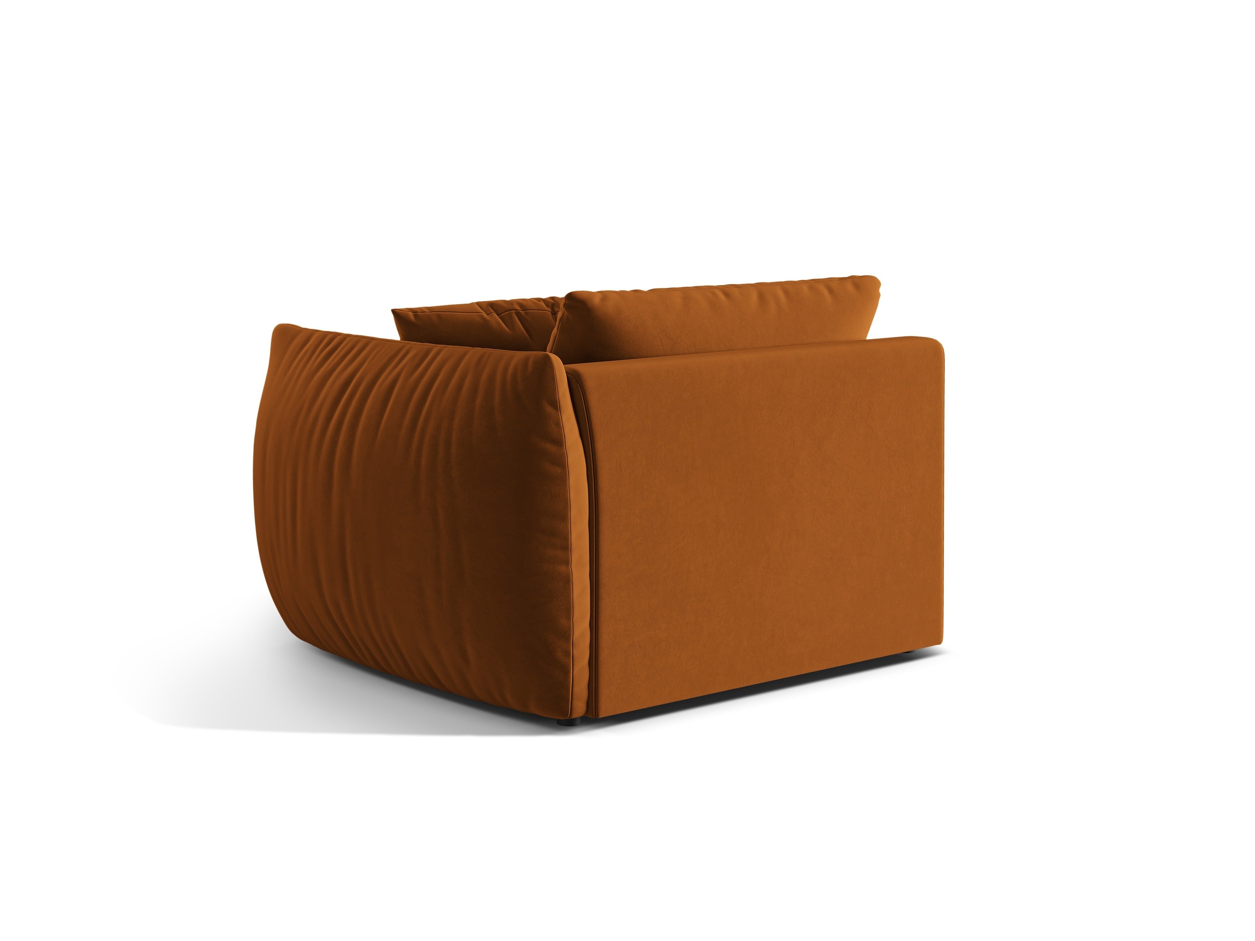Sofa modulární sametová CHRIS - široký pravý prvek terracotta