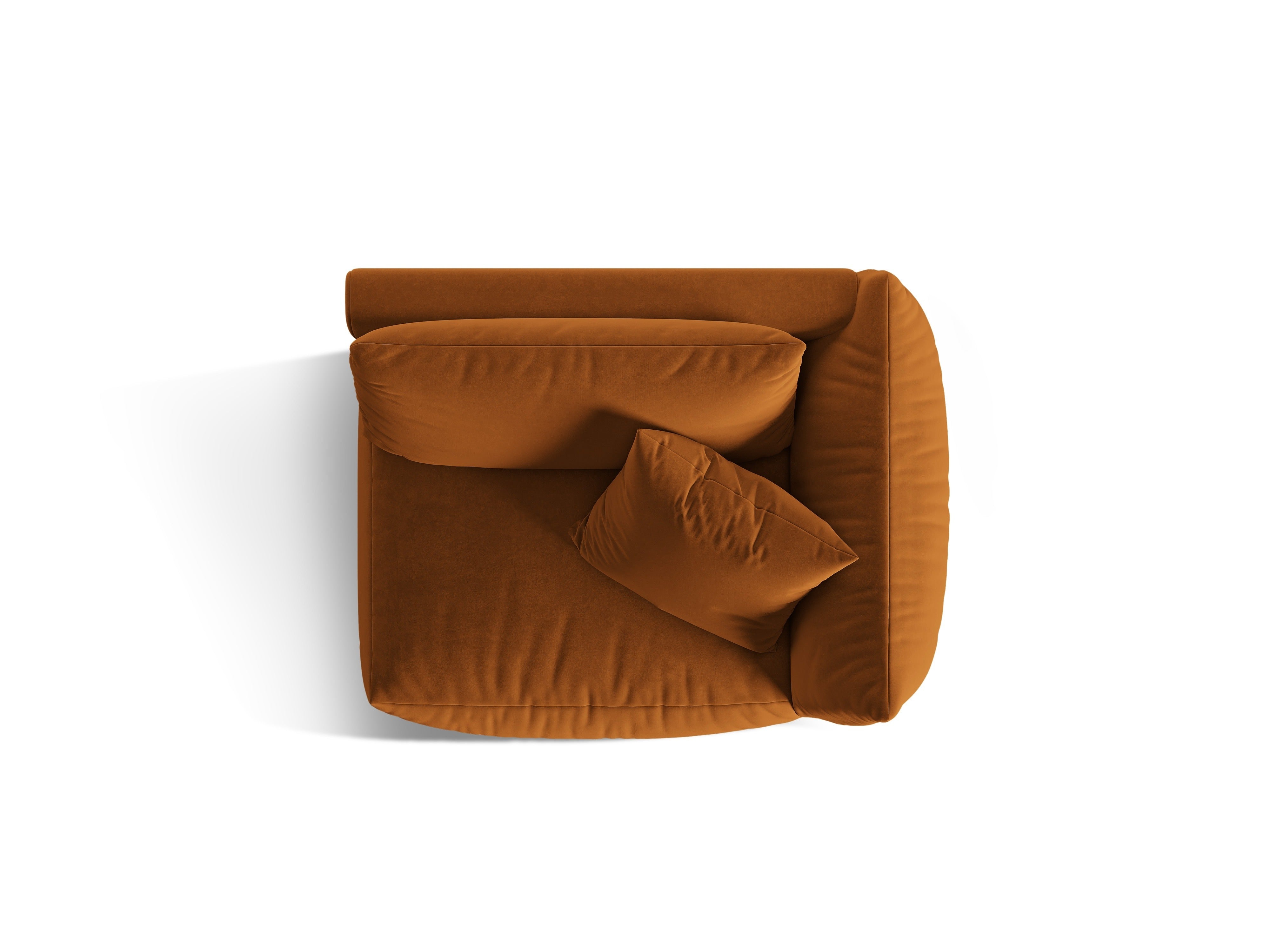 Sofa modulární sametová CHRIS - široký pravý prvek terracotta