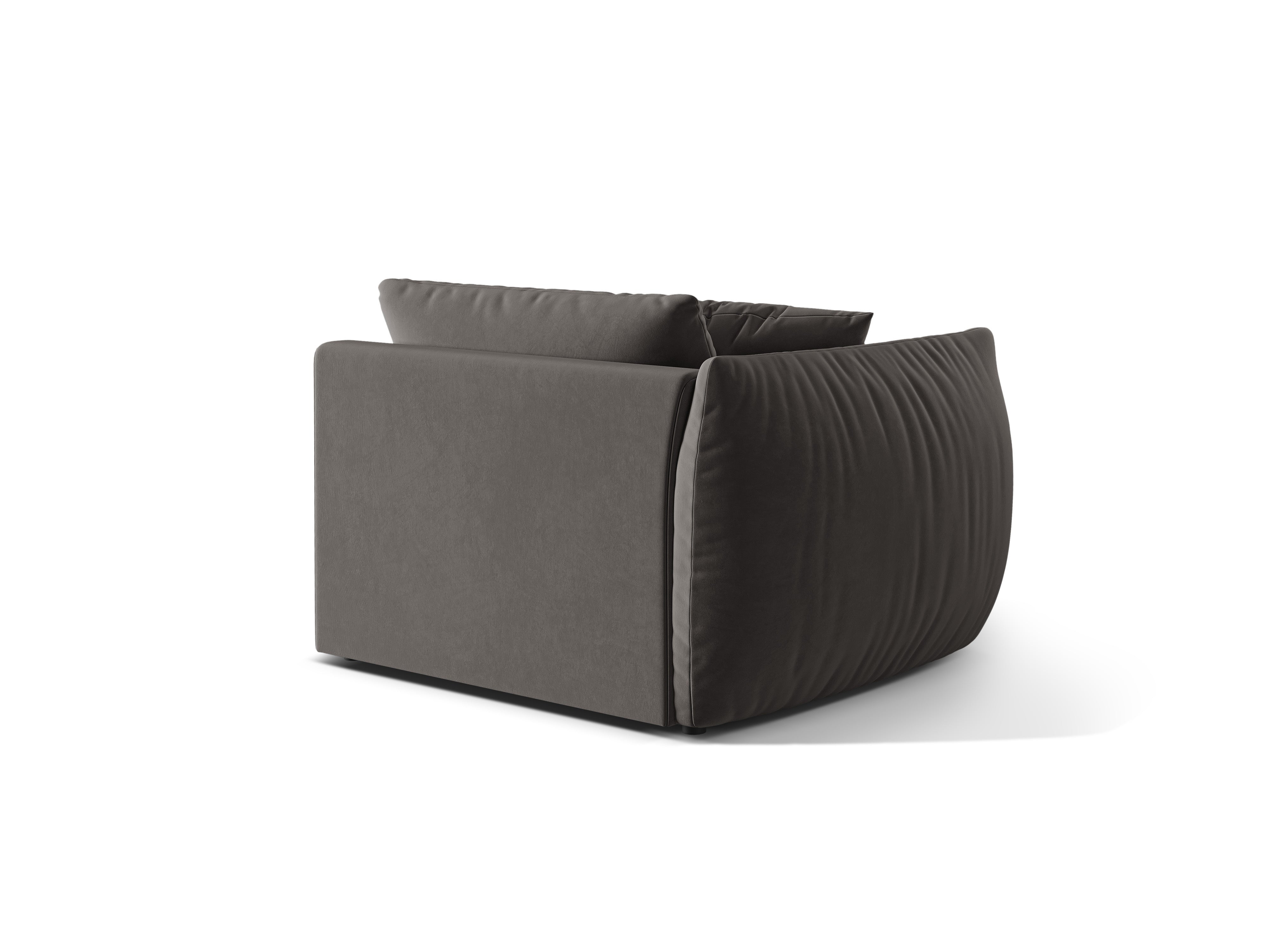 Sofa modulární sametová CHRIS - široký levý prvek tmavě šedý