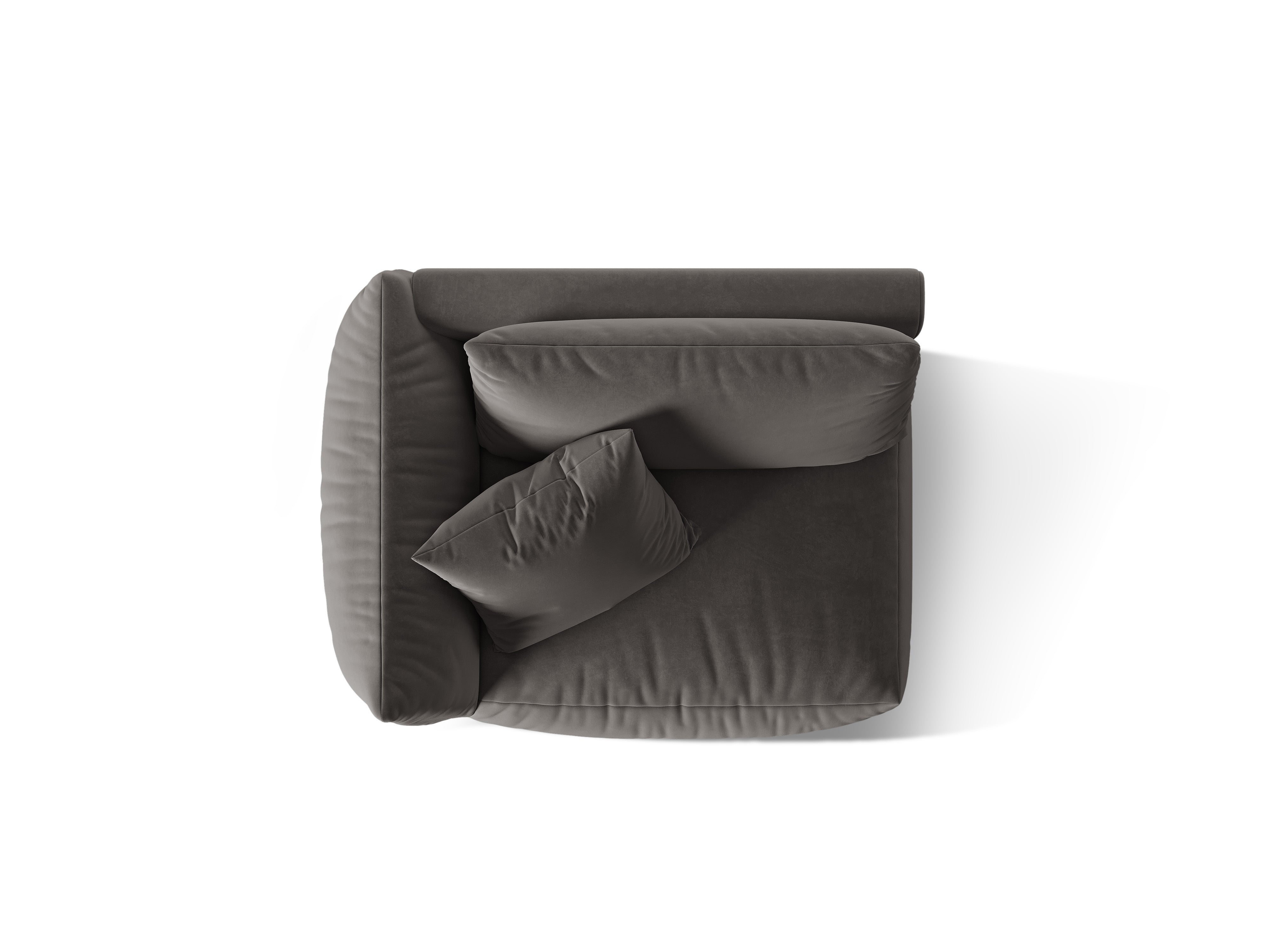 Sofa modulární sametová CHRIS - široký levý prvek tmavě šedý