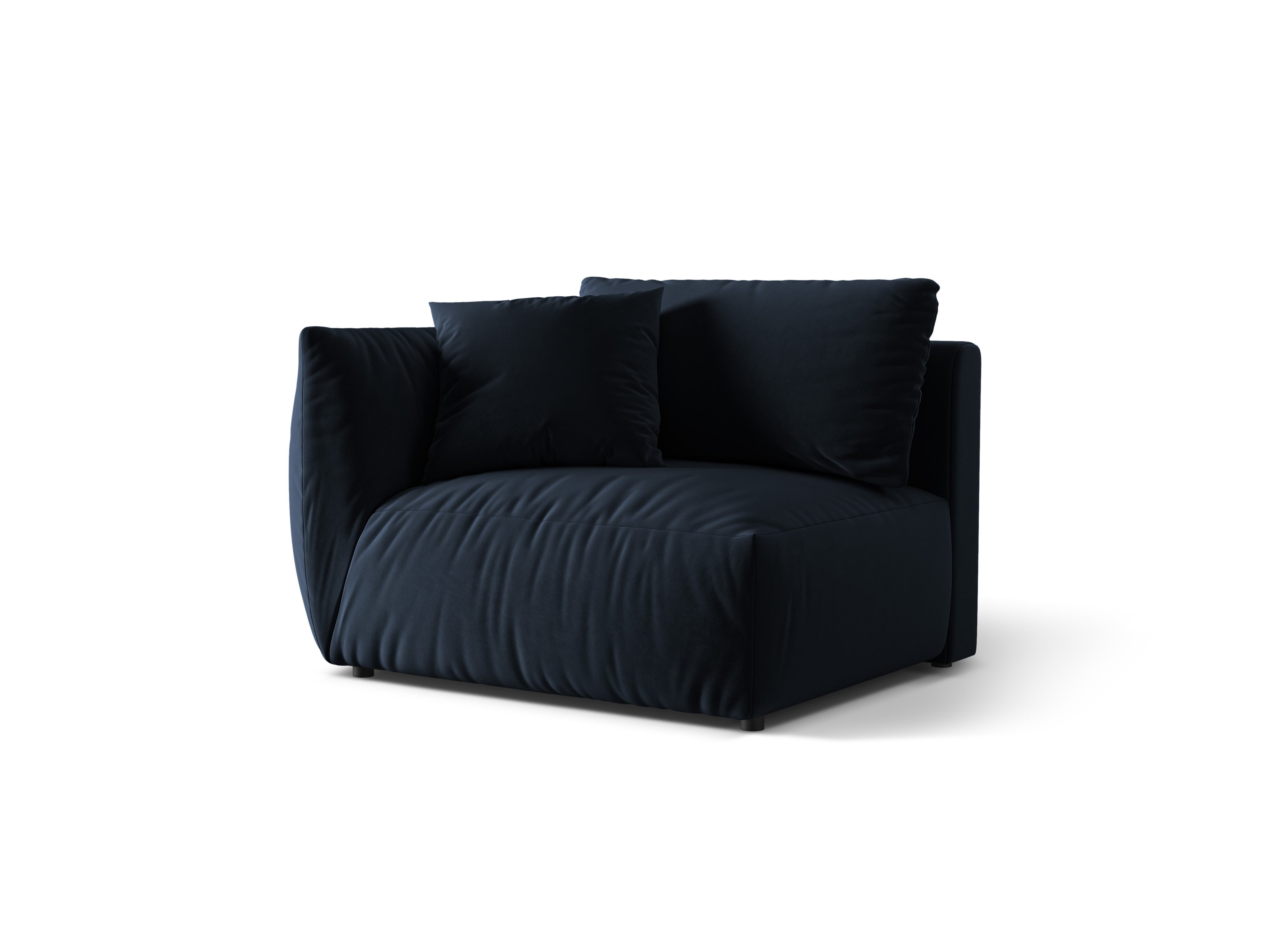 Sofa modulární sametová CHRIS - široký levý prvek královsky modrý