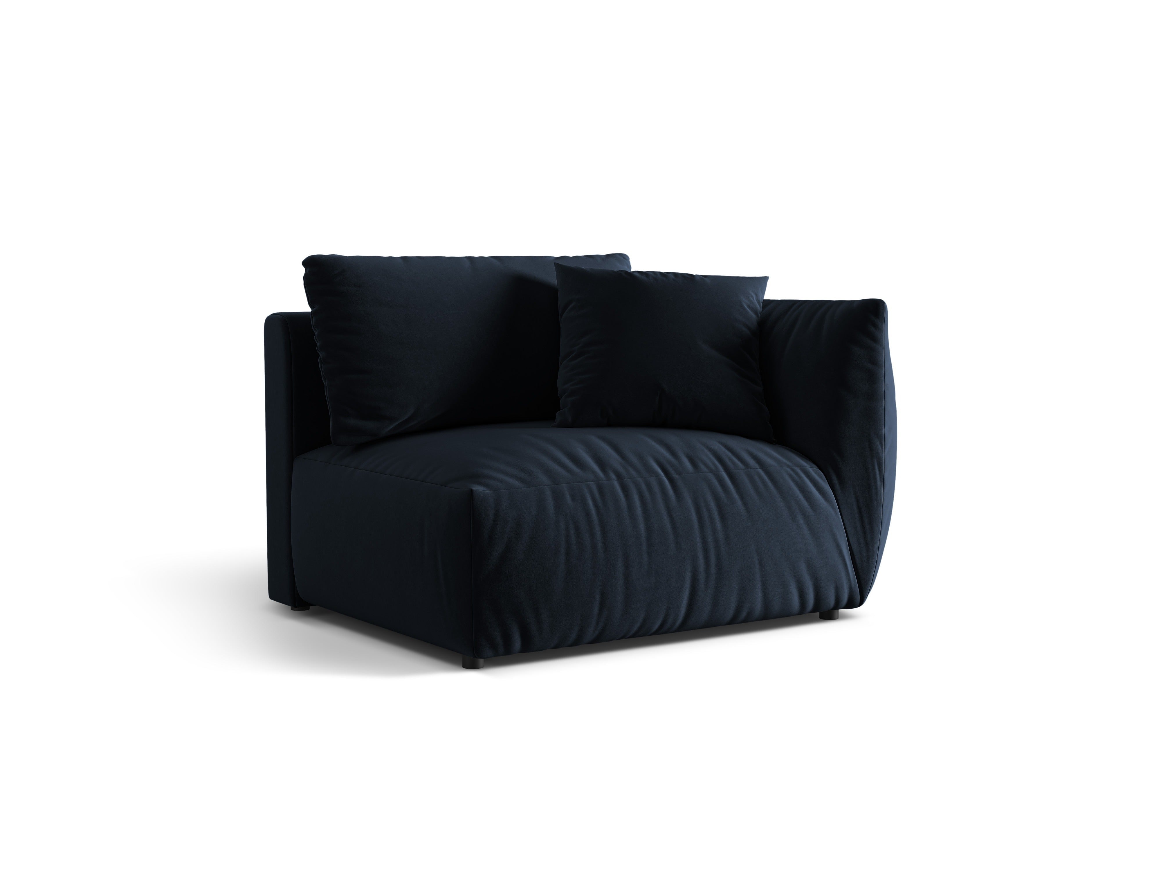 Sofa modulární sametová CHRIS - široký prvek pravý královská modř