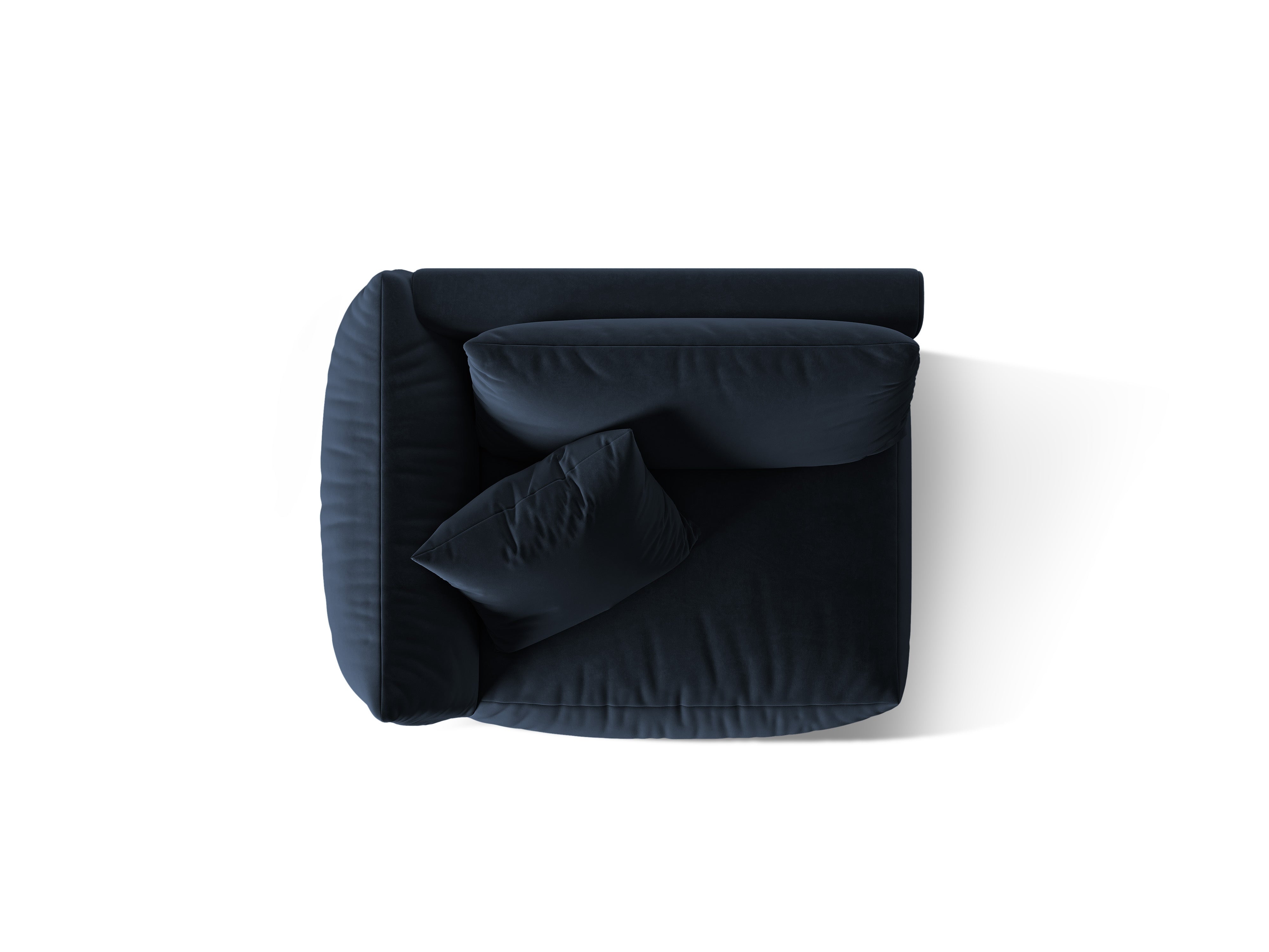 Sofa modulární sametová CHRIS - široký levý prvek královsky modrý