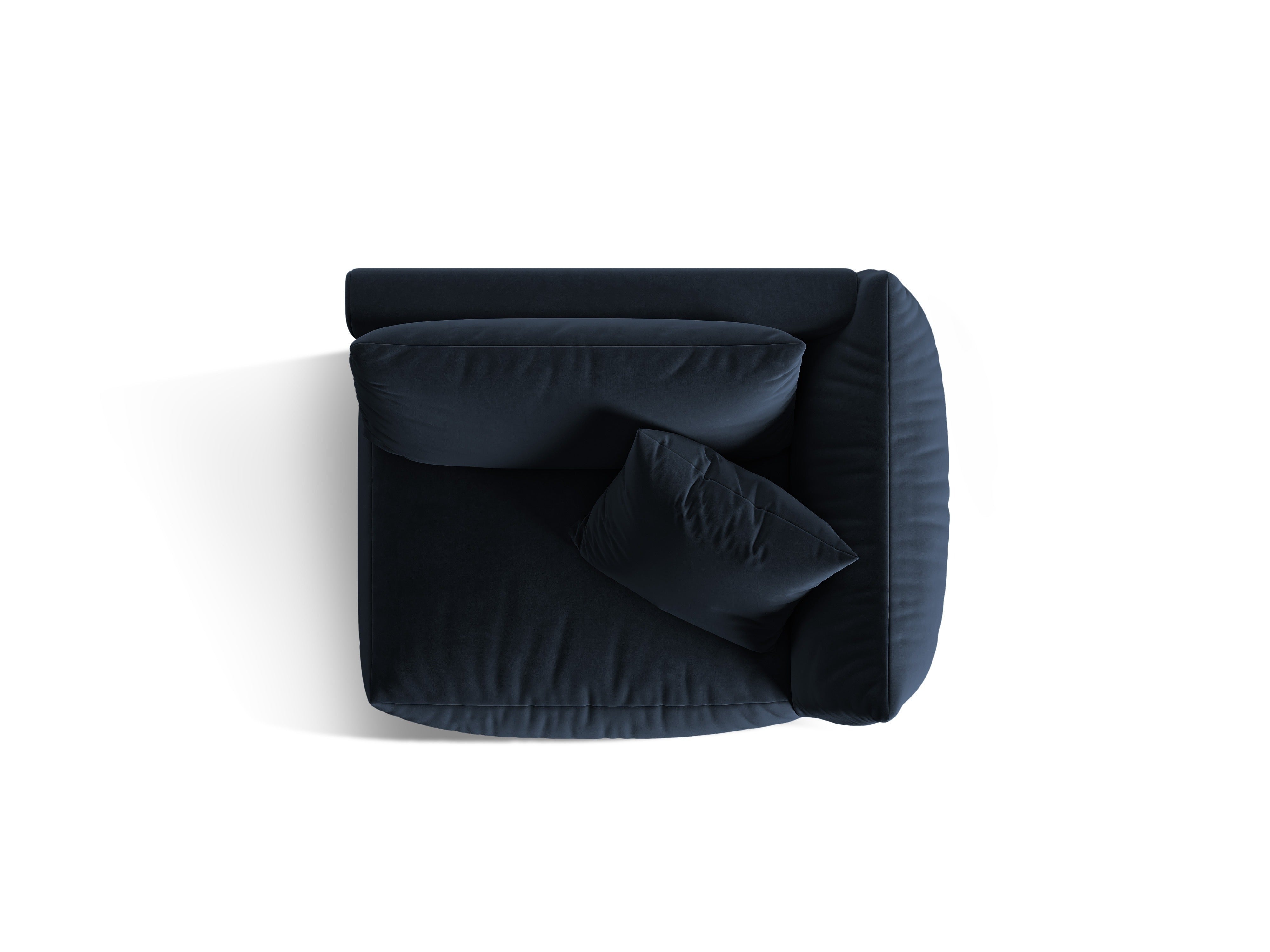 Sofa modulární sametová CHRIS - široký prvek pravý královská modř