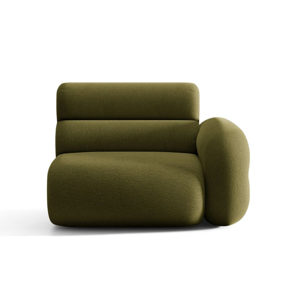 Sofa modulární NEO - pravý modul v olivovém bouclé.