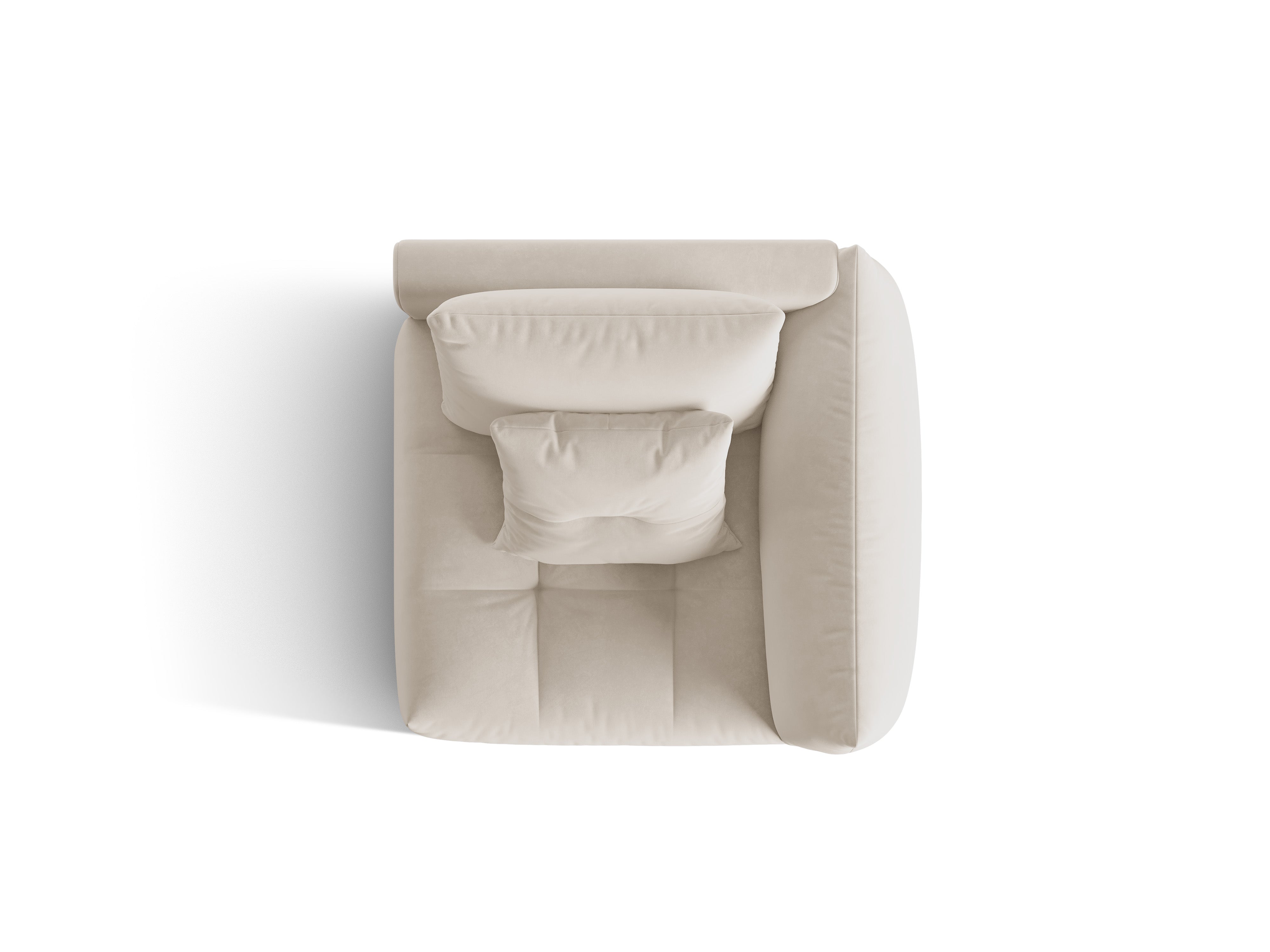 Velvet modular sofa BLOOM - right-side element ecru