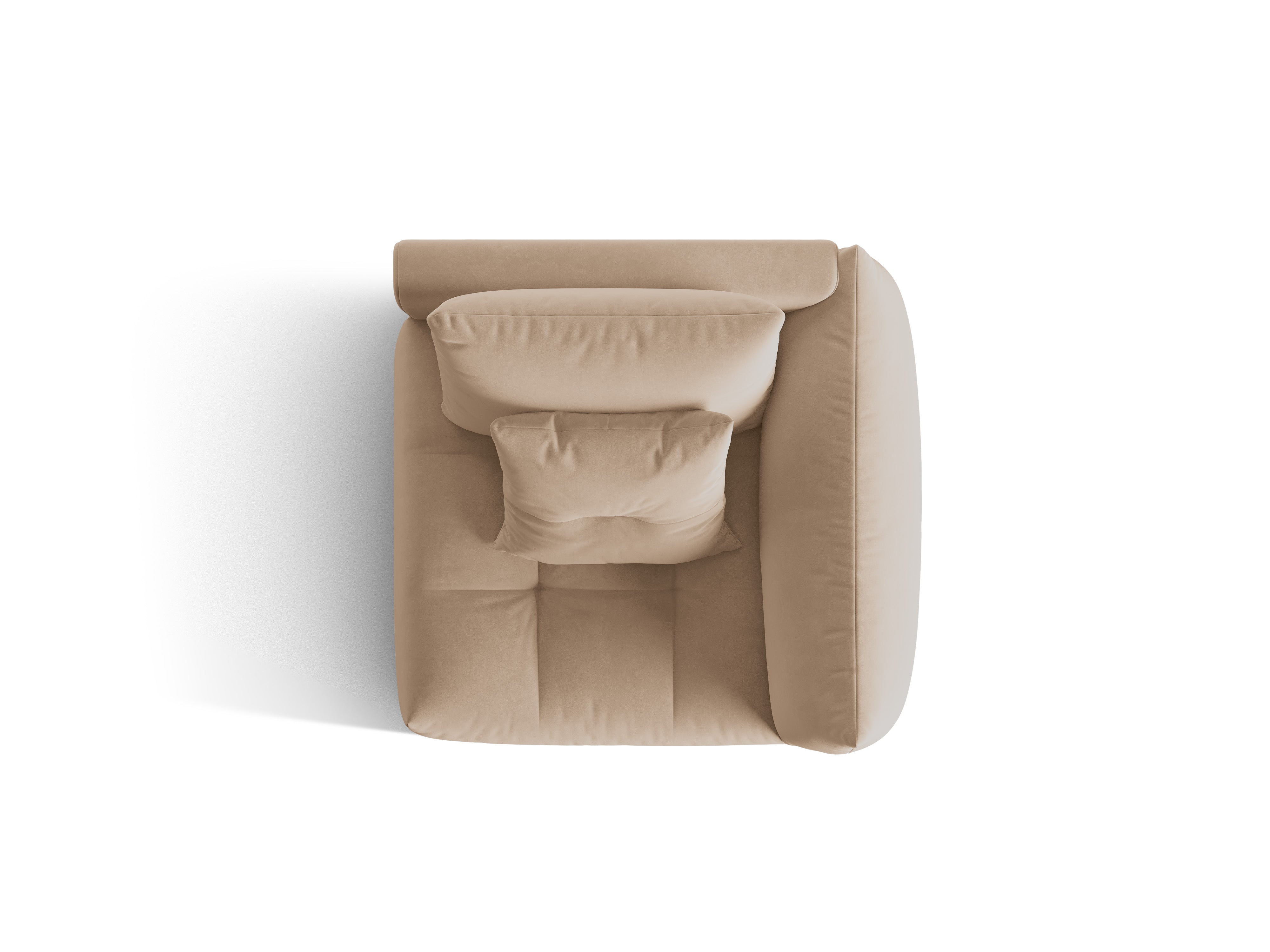 Sofá modulární sametová BLOOM - pravý prvek pískový