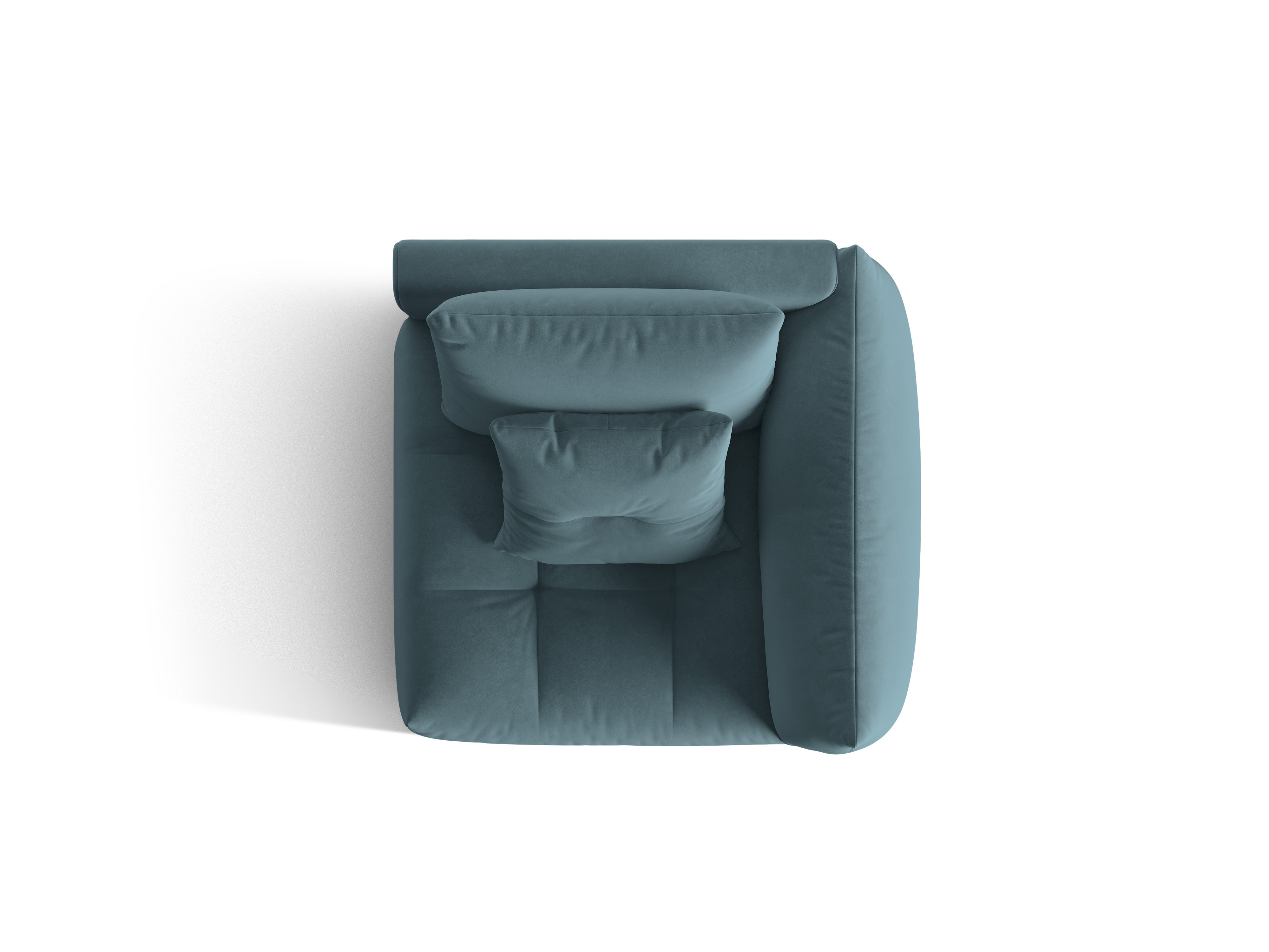 Sofá modulární sametová BLOOM - pravý prvek světle modrý