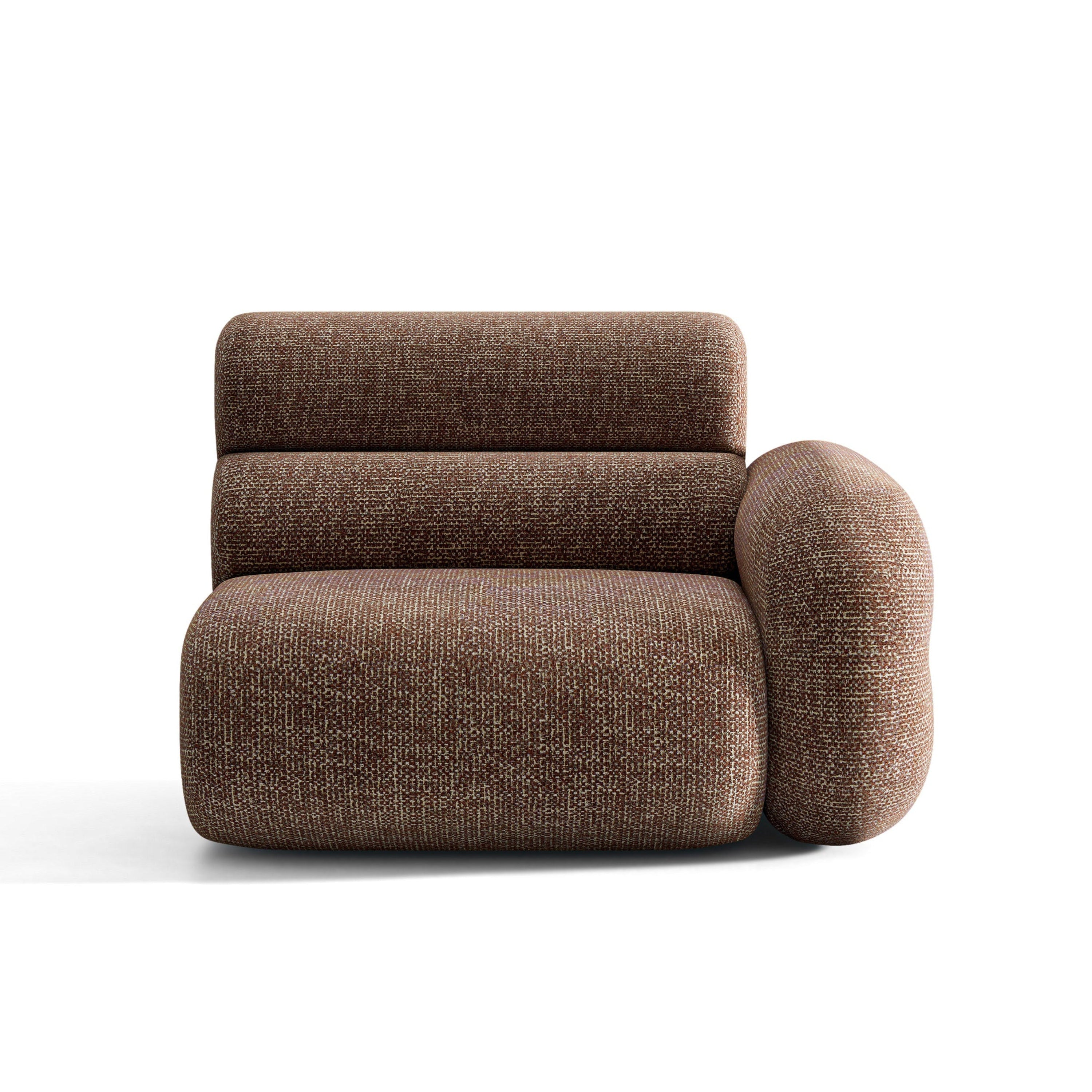 Sofa modulární NEO - pravý modul hnědý melange
