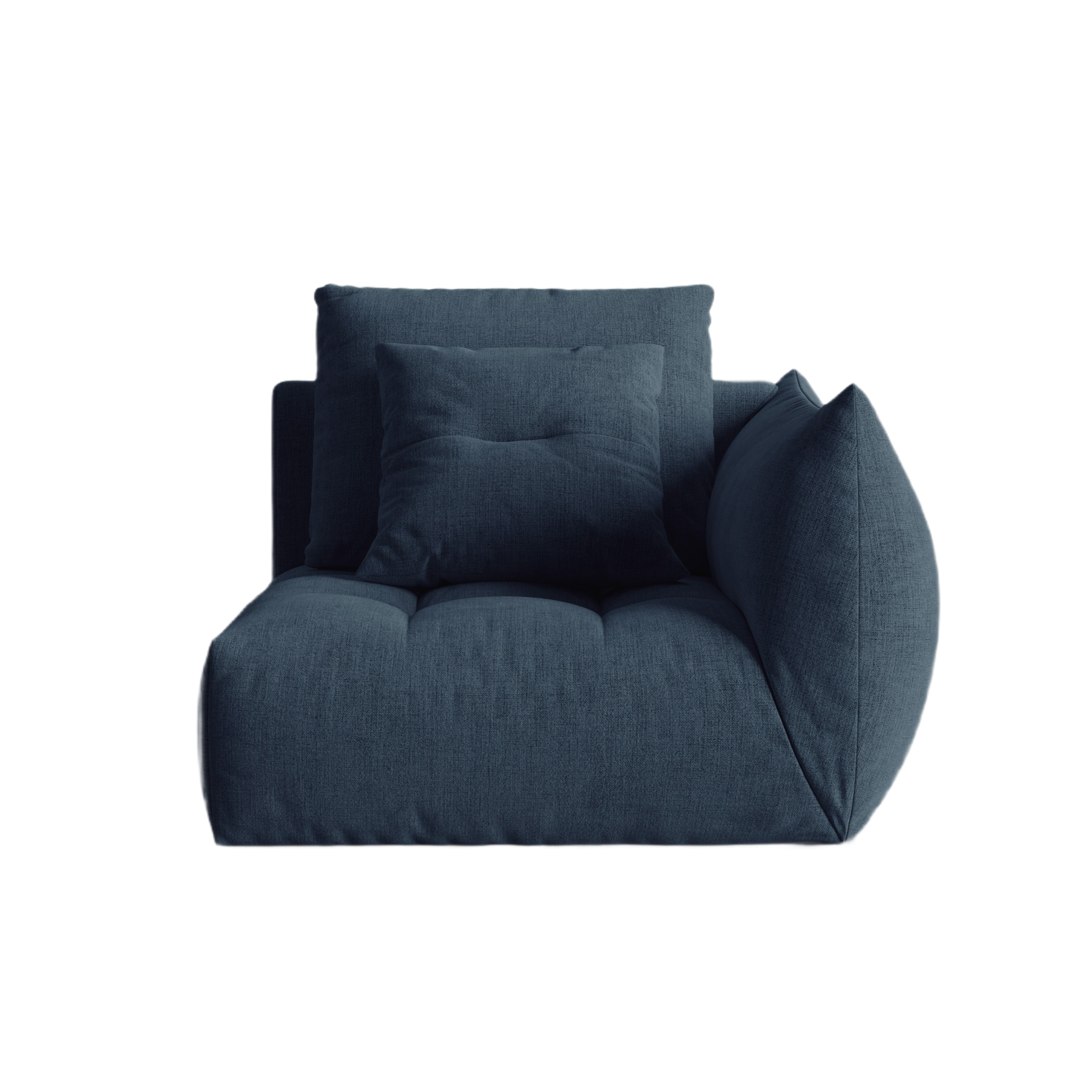 BLOOM modular sofa - right-side element dark blue chenille