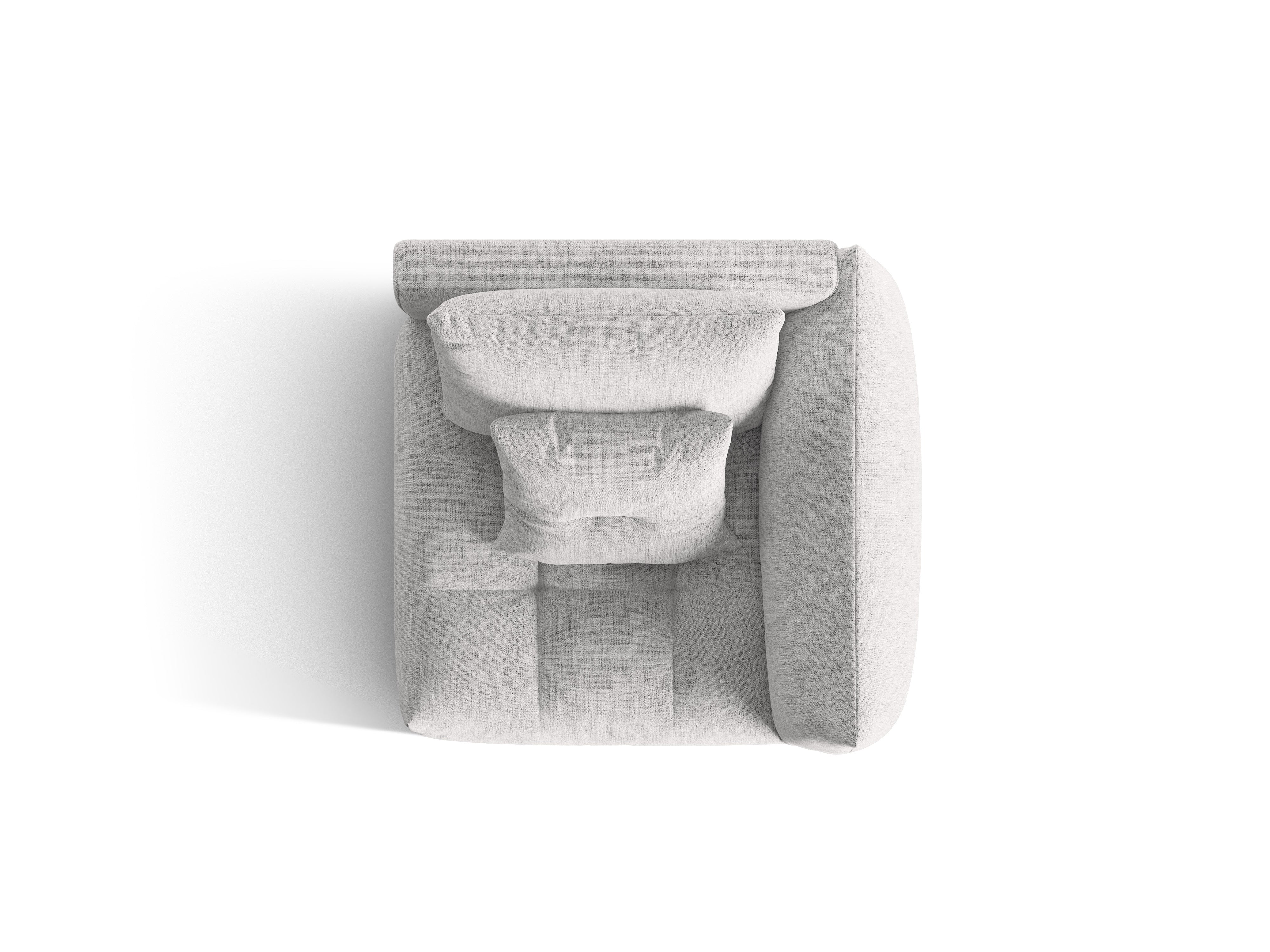 Modulární pohovka BLOOM - pravý prvek stříbrný šenil