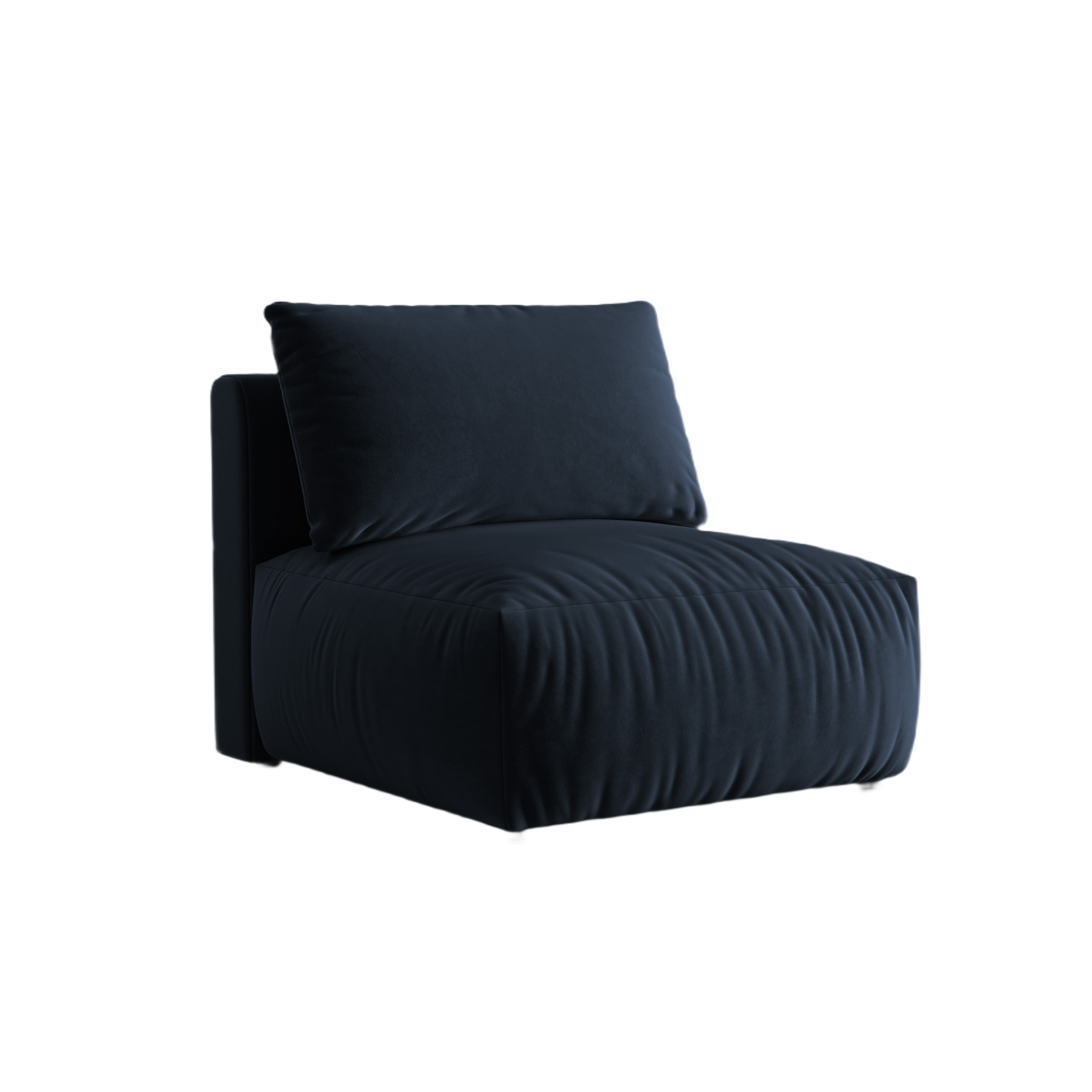 Sofá modulární sametová CHRIS - středový prvek královská modř