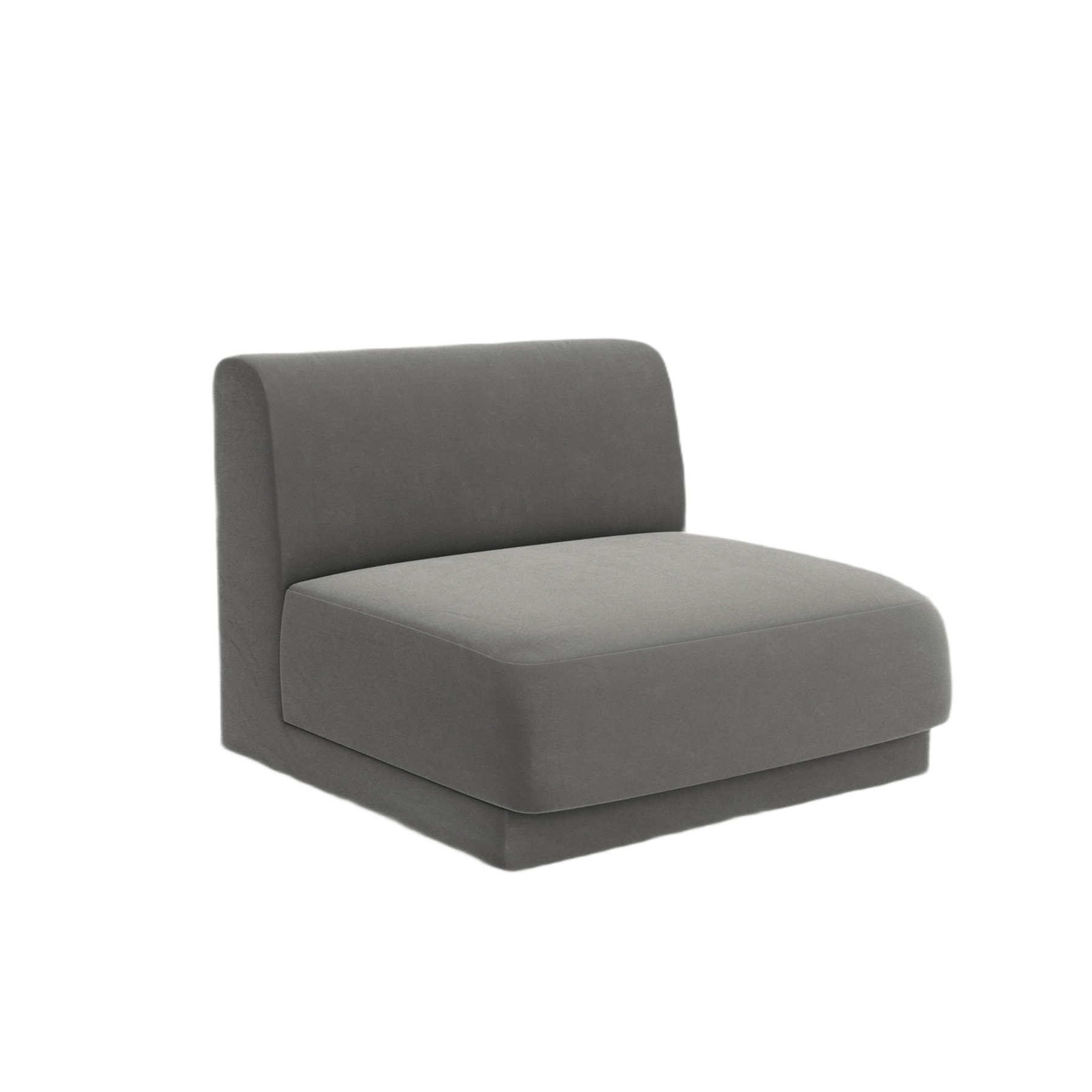 Armchair / velvet module MILEY light gray