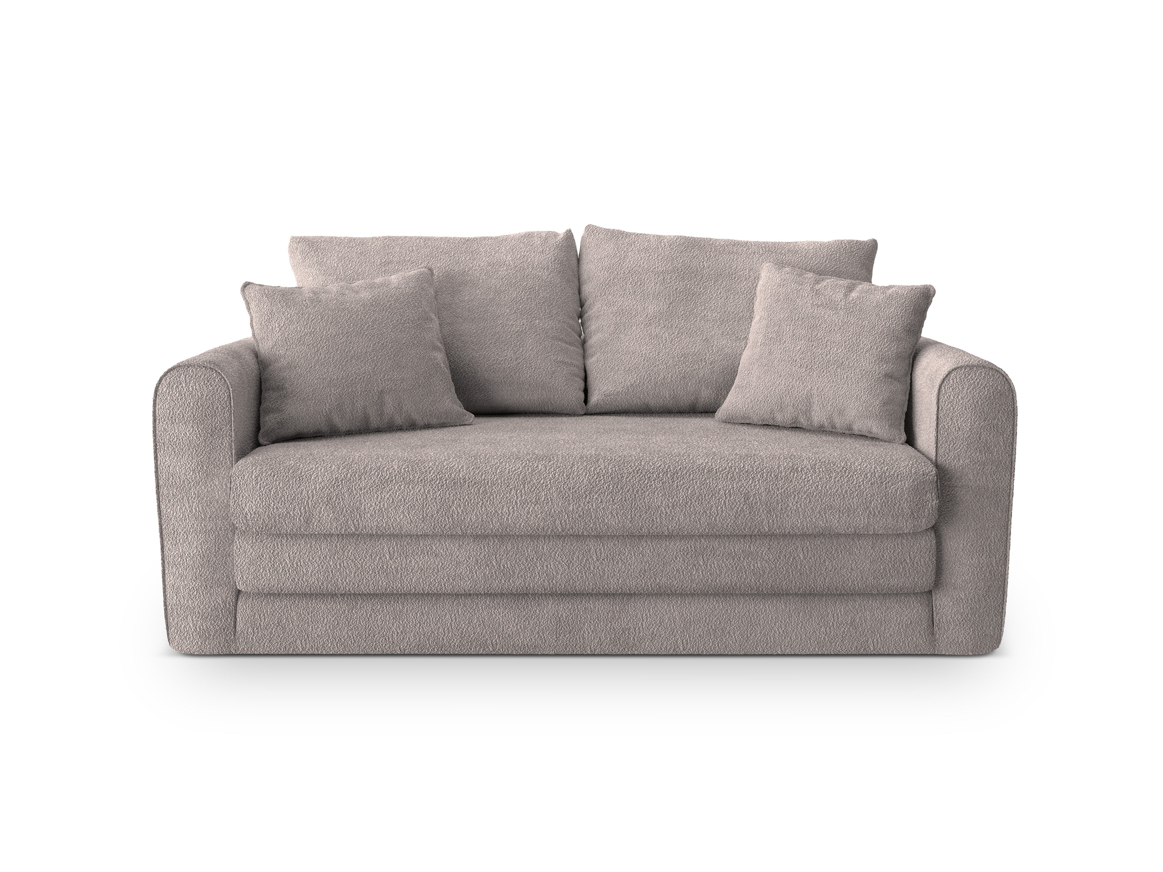 2-Seater Sofa with Sleeping Function LIDO Warm Gray Boucle