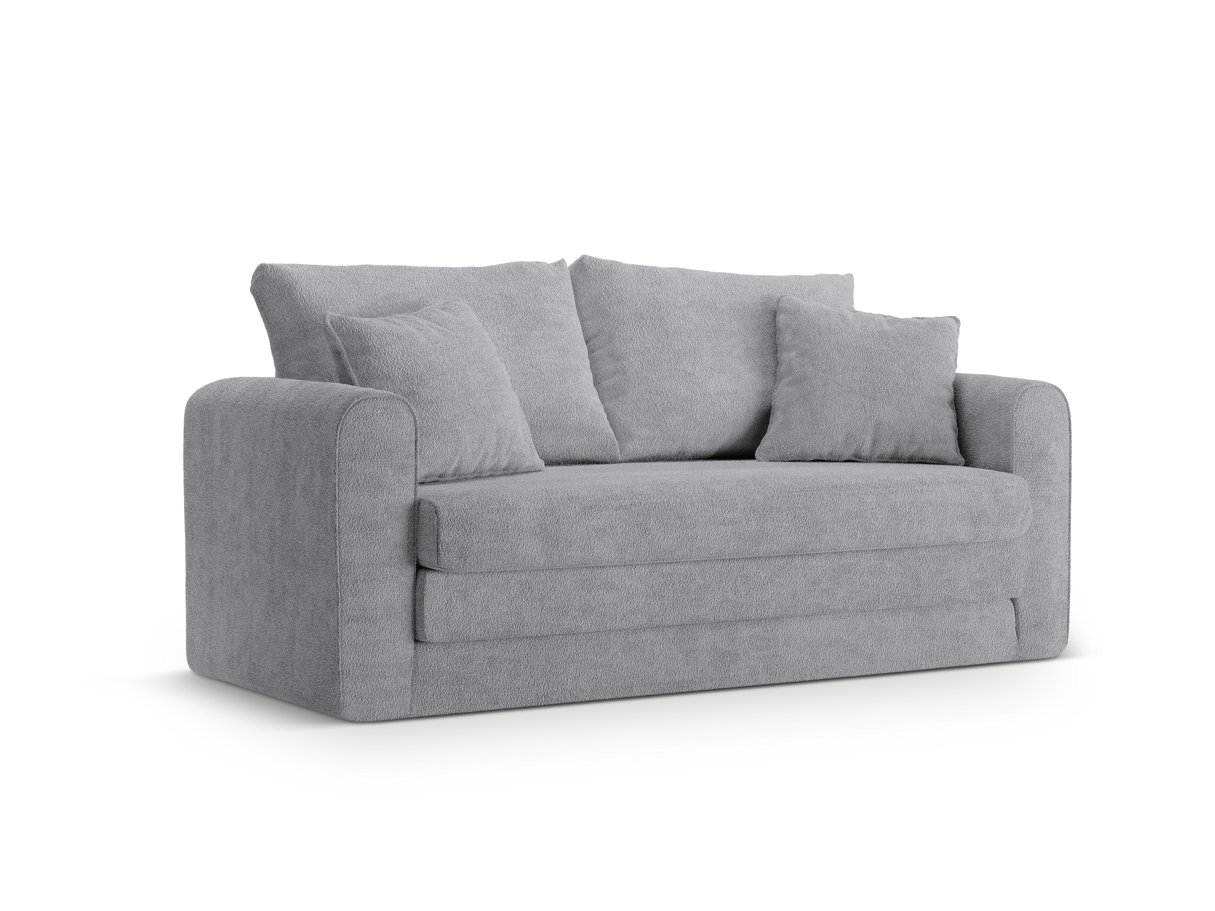2-Seater Sofa with Sleeping Function LIDO Gray Boucle