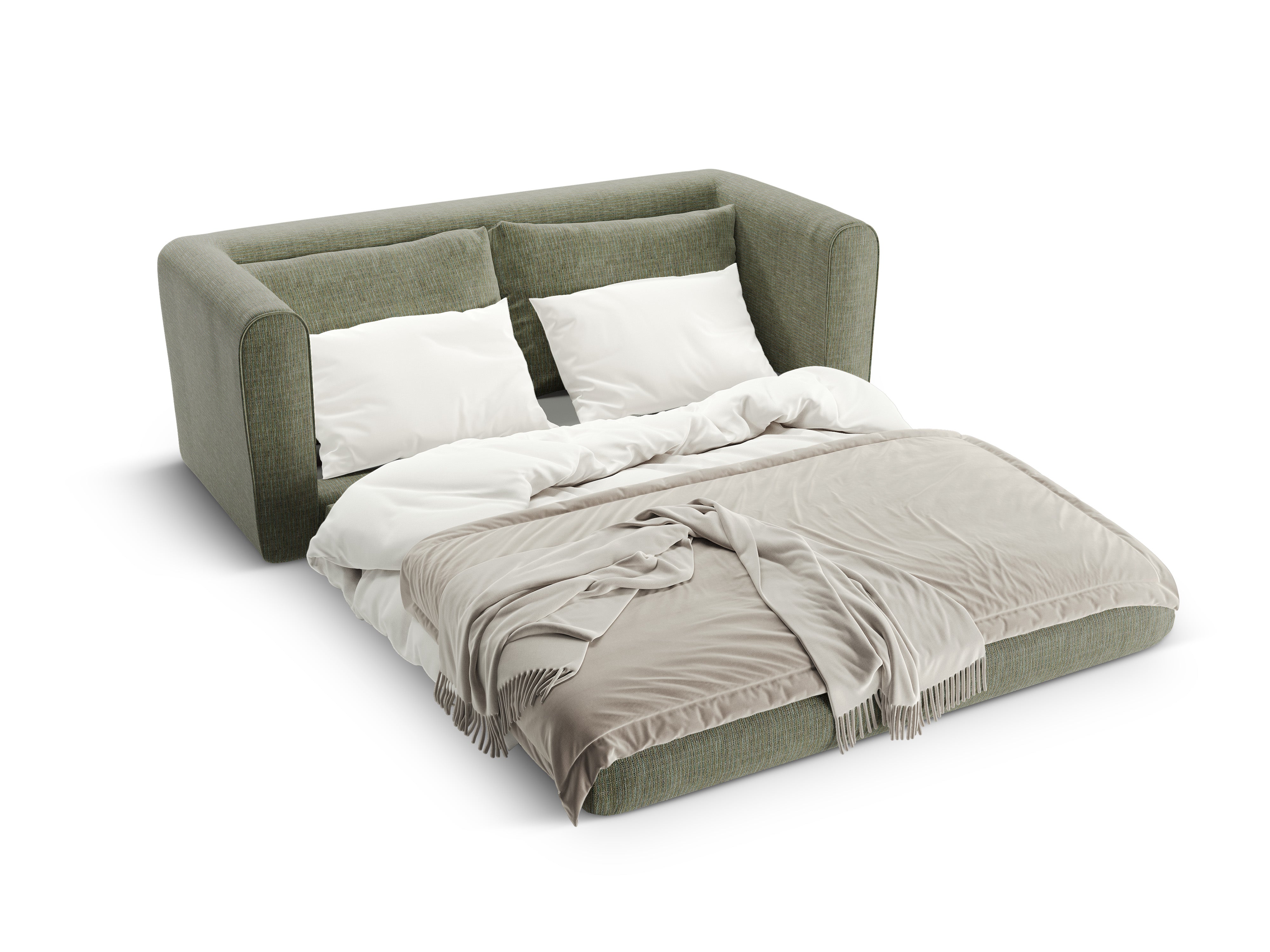 2-Seater Sofa with Sleeping Function LIDO Olive Melange
