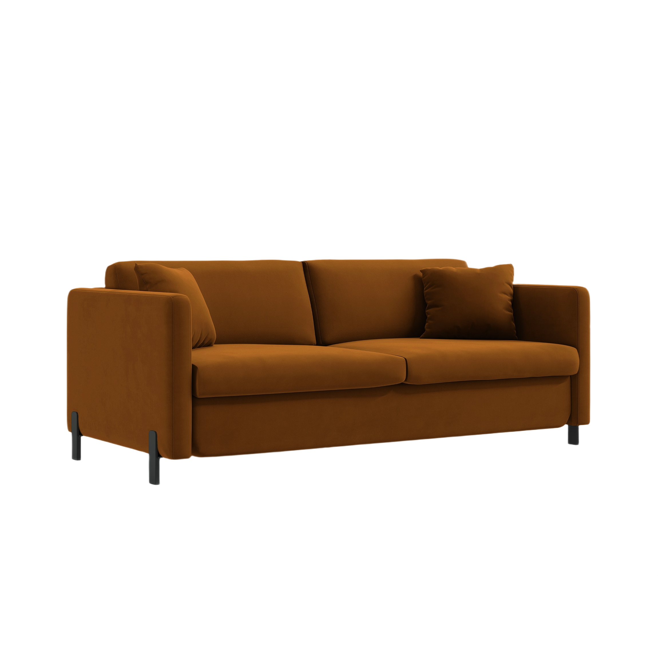 Velvet 2-Seater Sofa with Sleeping Function GLORIA Brown