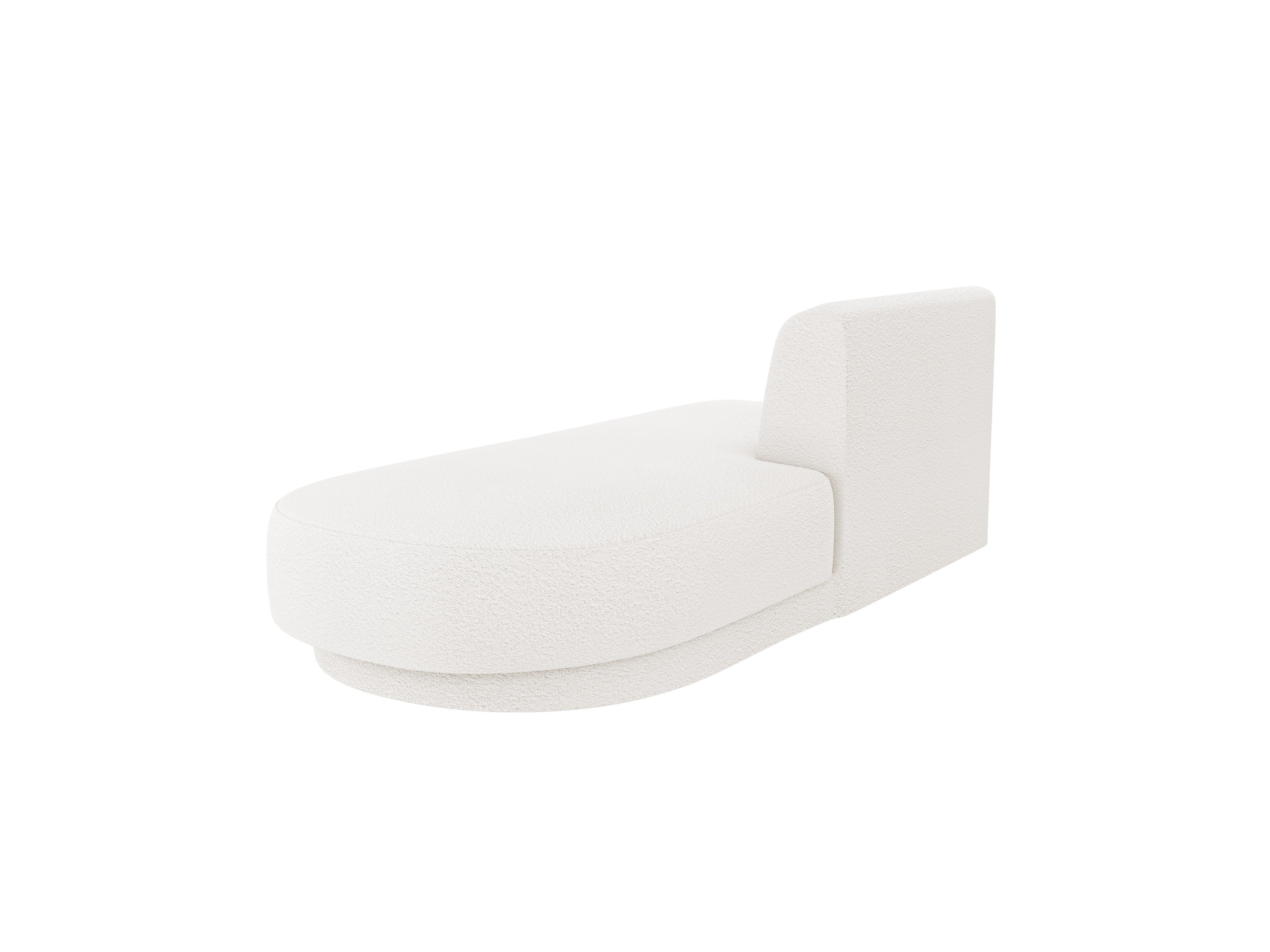 Right-facing 2-seater chaise longue MILEY white boucle