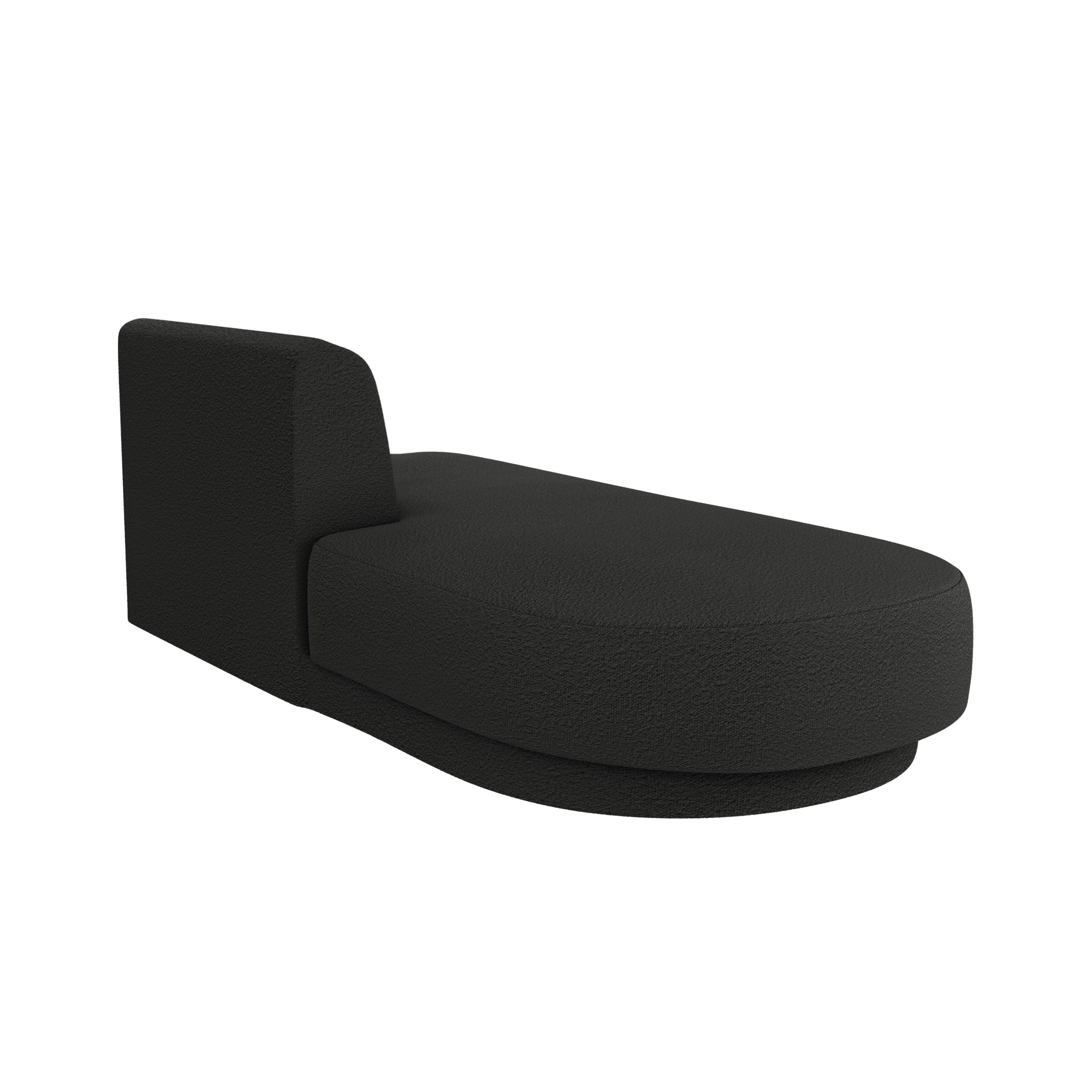 Dvouosobový levostranný szezlong MILEY černý boucle