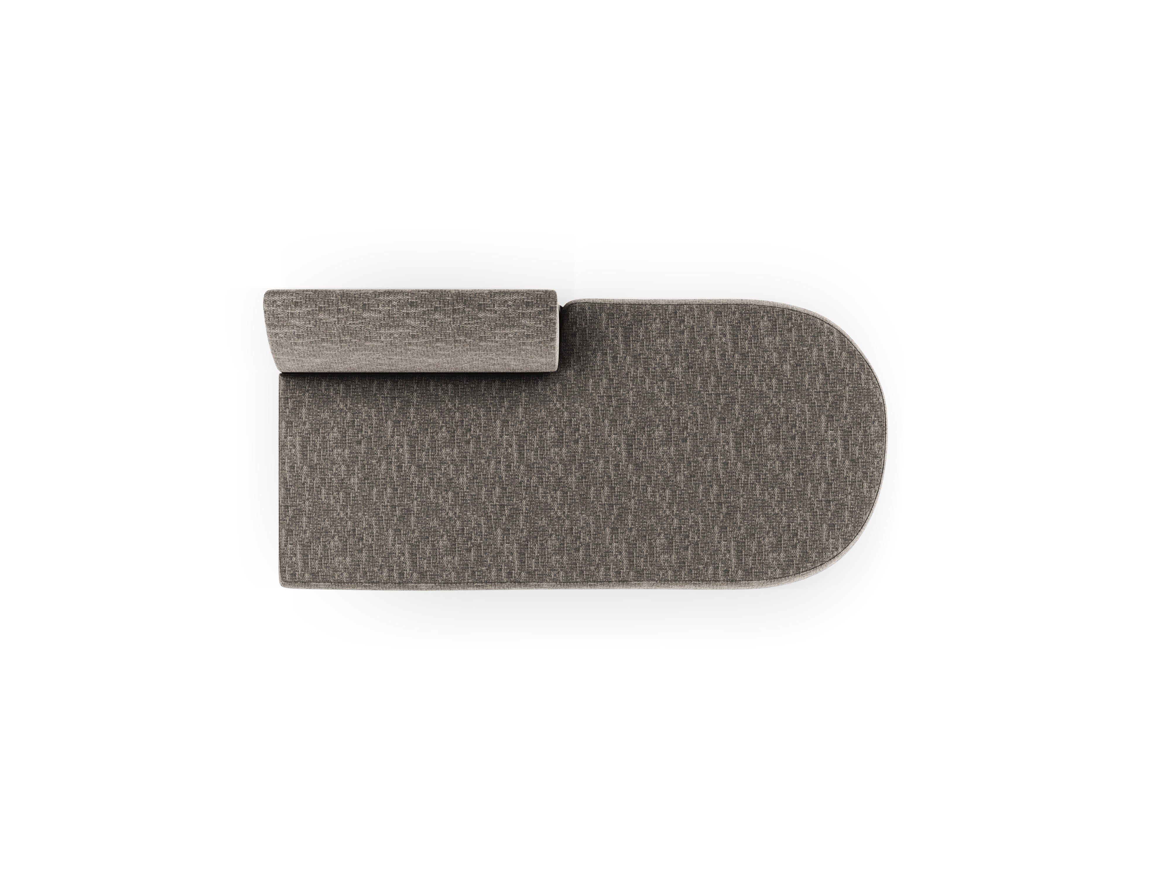 Šedý hedvábný šenilový pravostranný dvoumístný szezlong MILEY