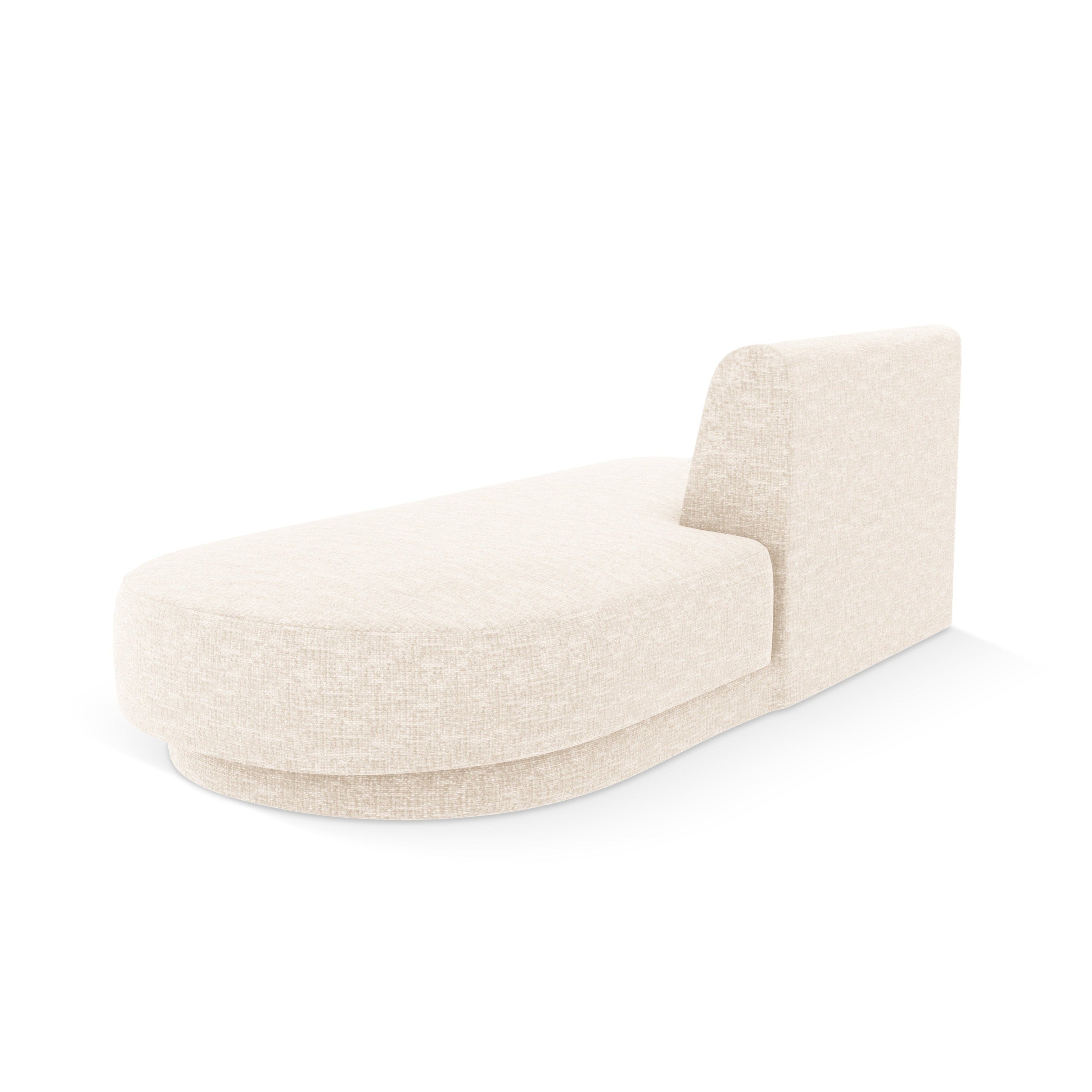 Right-facing 2-seater chaise longue MILEY ivory chenille