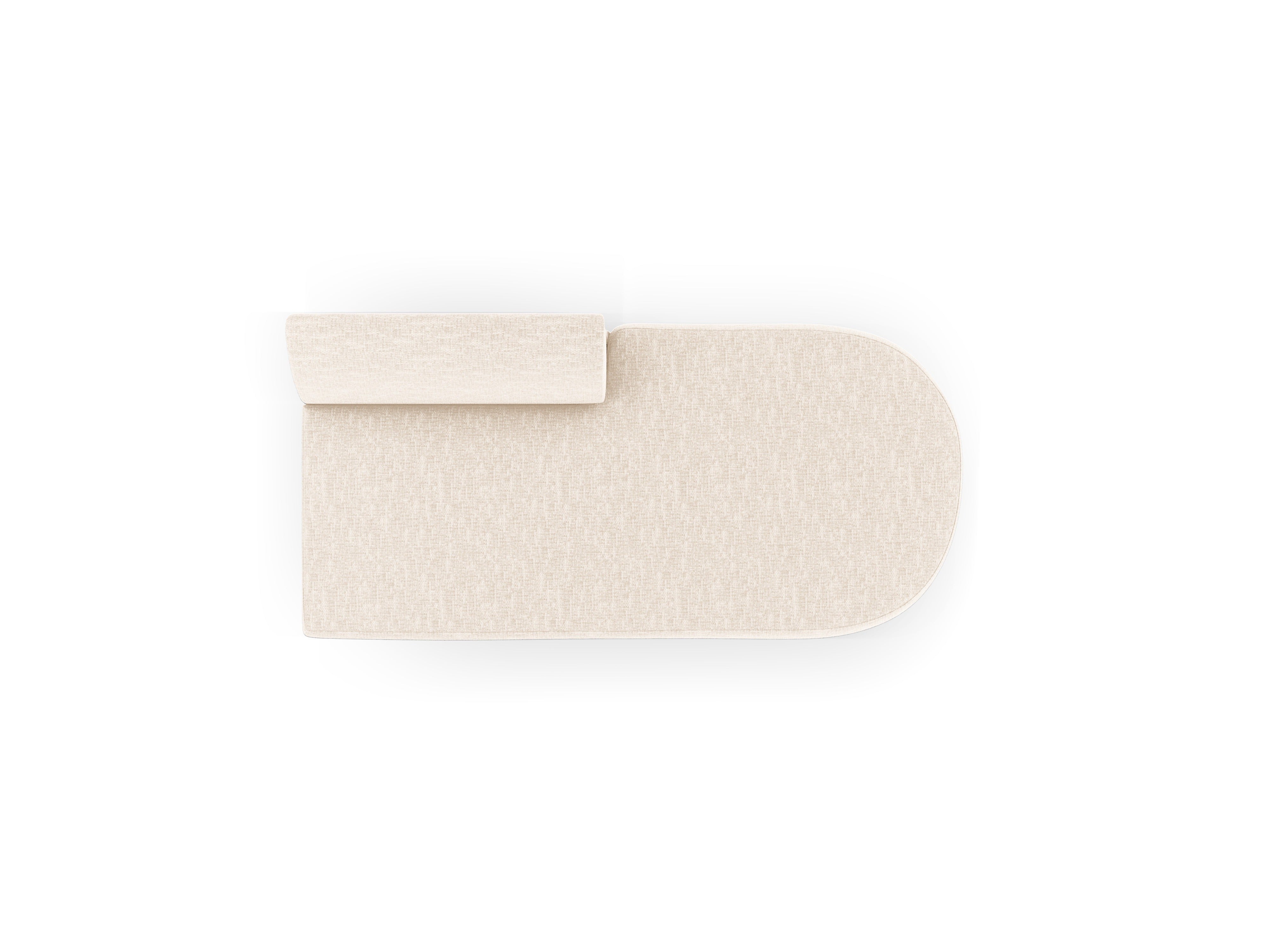 Right-facing 2-seater chaise longue MILEY ivory chenille