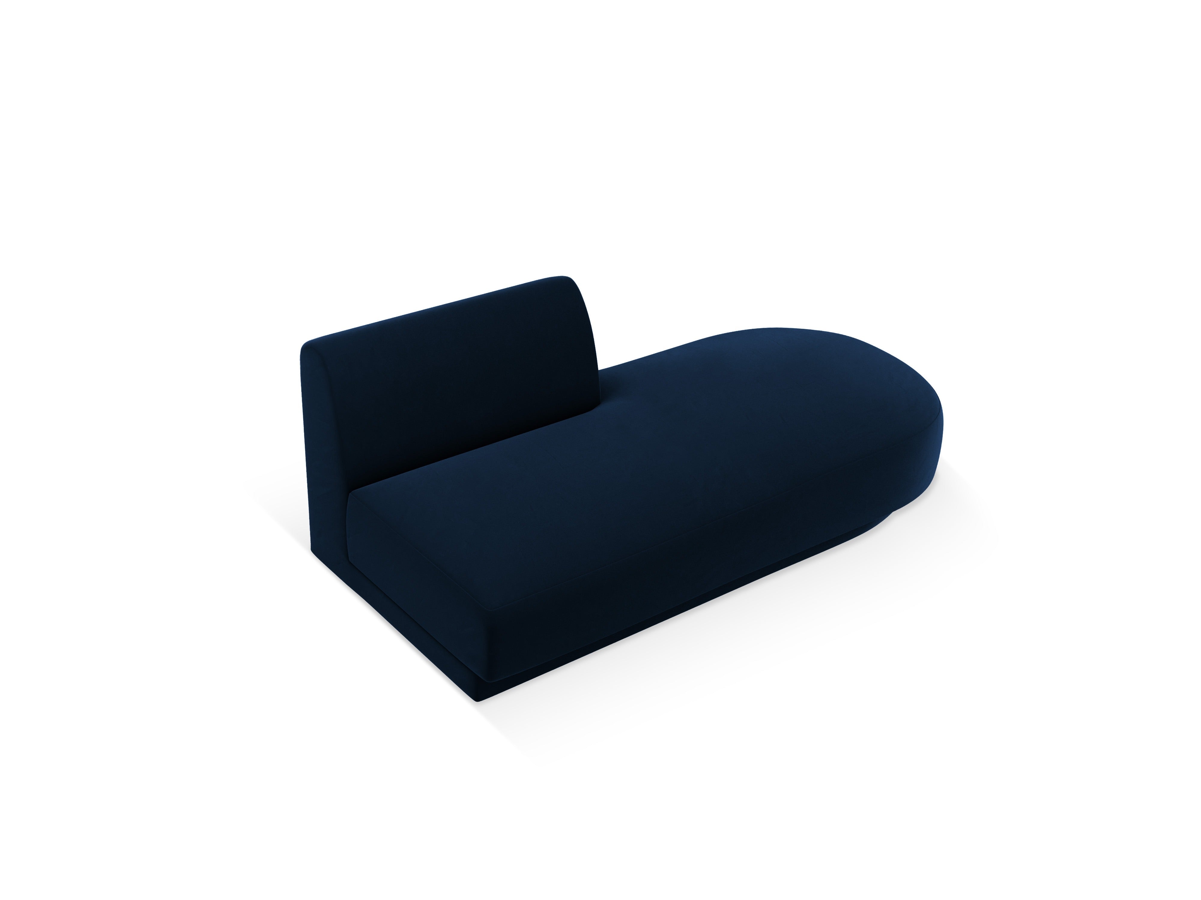 2-seater velvet right-facing chaise longue MILEY royal blue