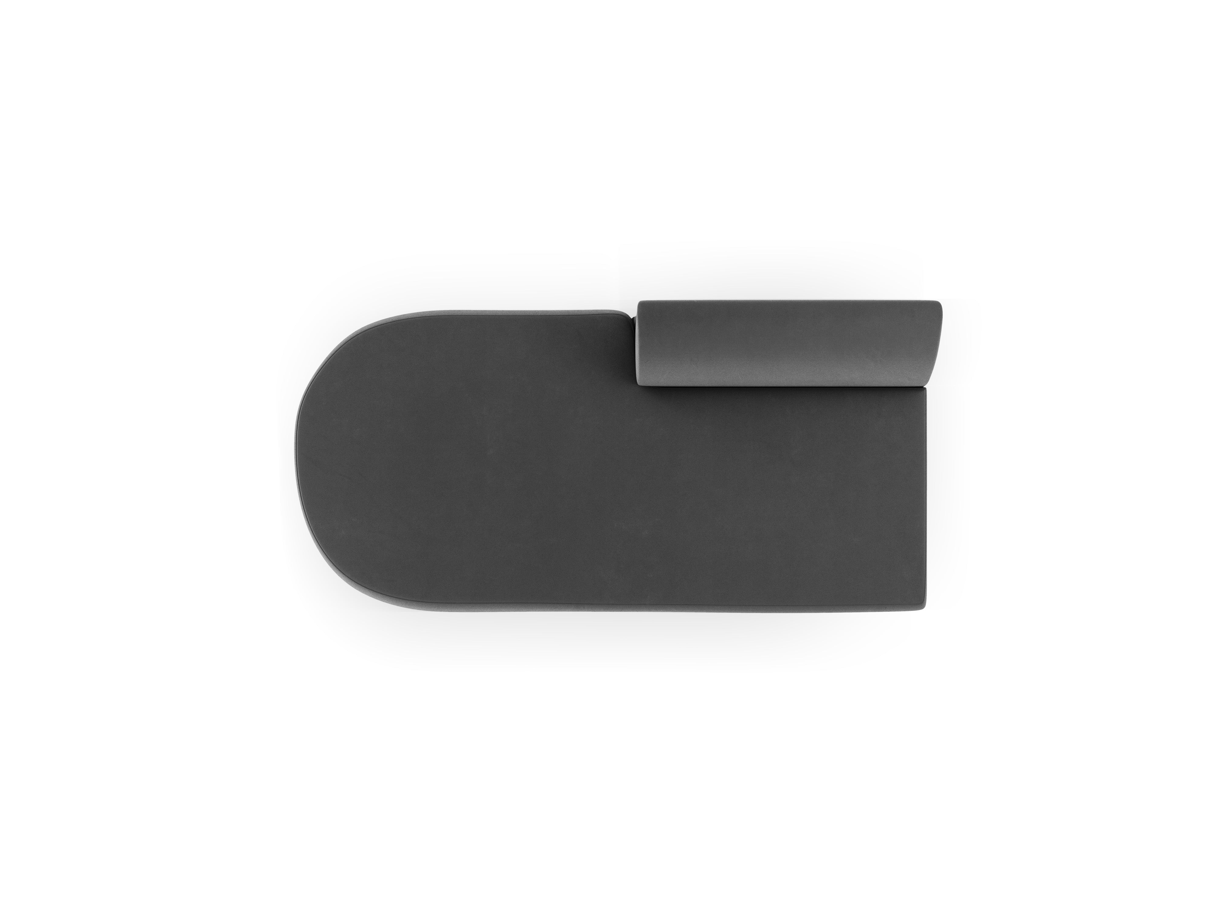 2-seater velvet left-facing chaise longue MILEY gray