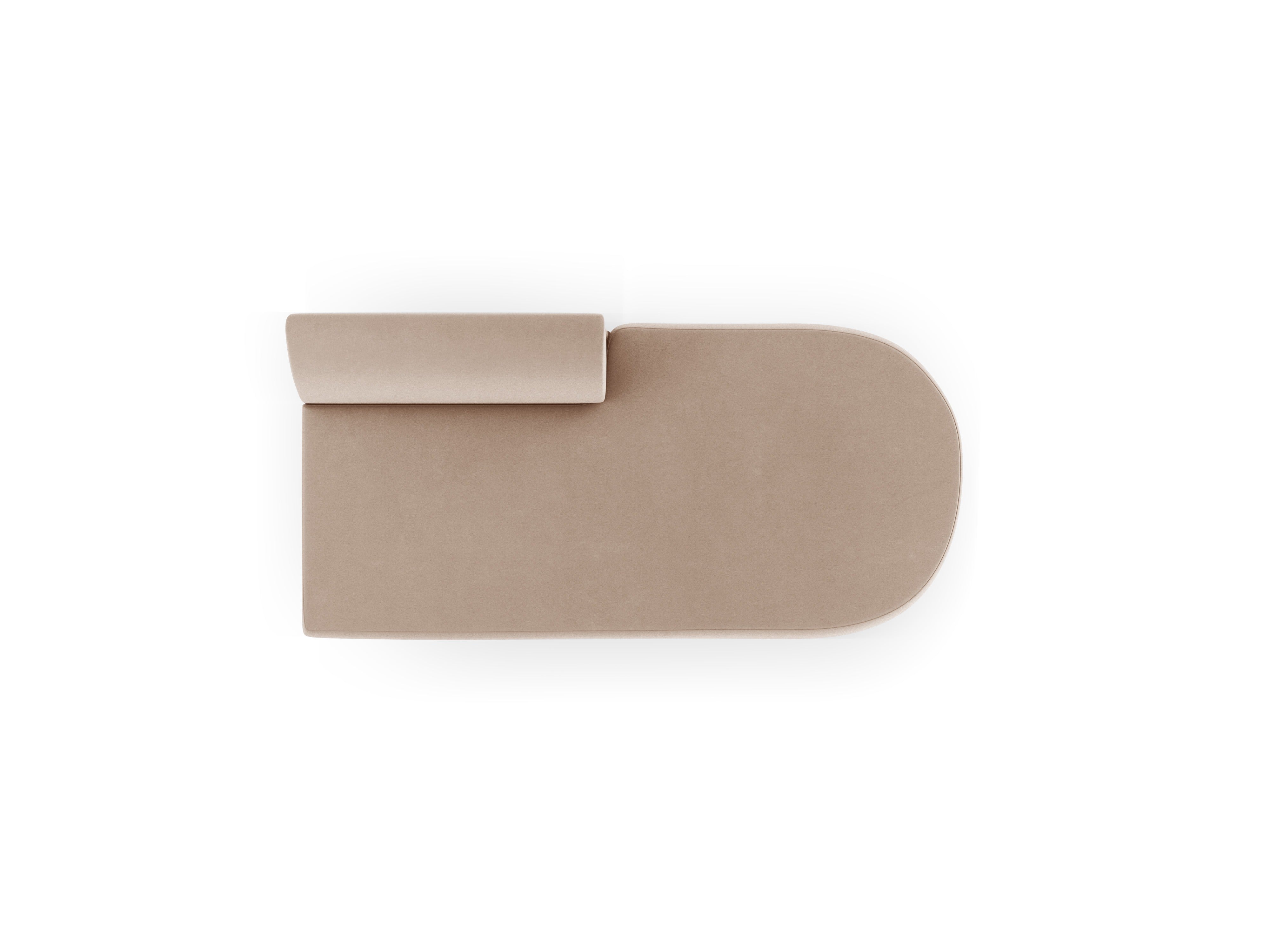 Szezlong 2-osobový sametový pravostranný MILEY cappuccino